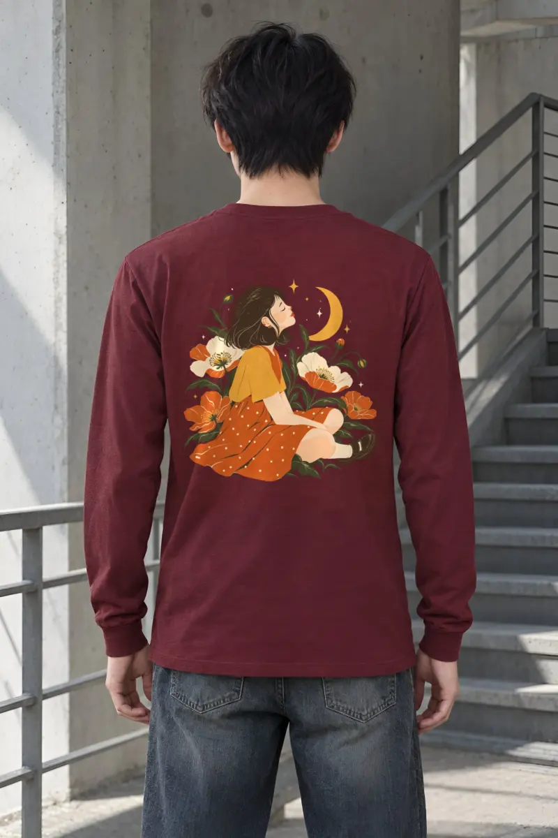 "Moonlit Flower Garden" Unisex Longsleeve T-shirt
