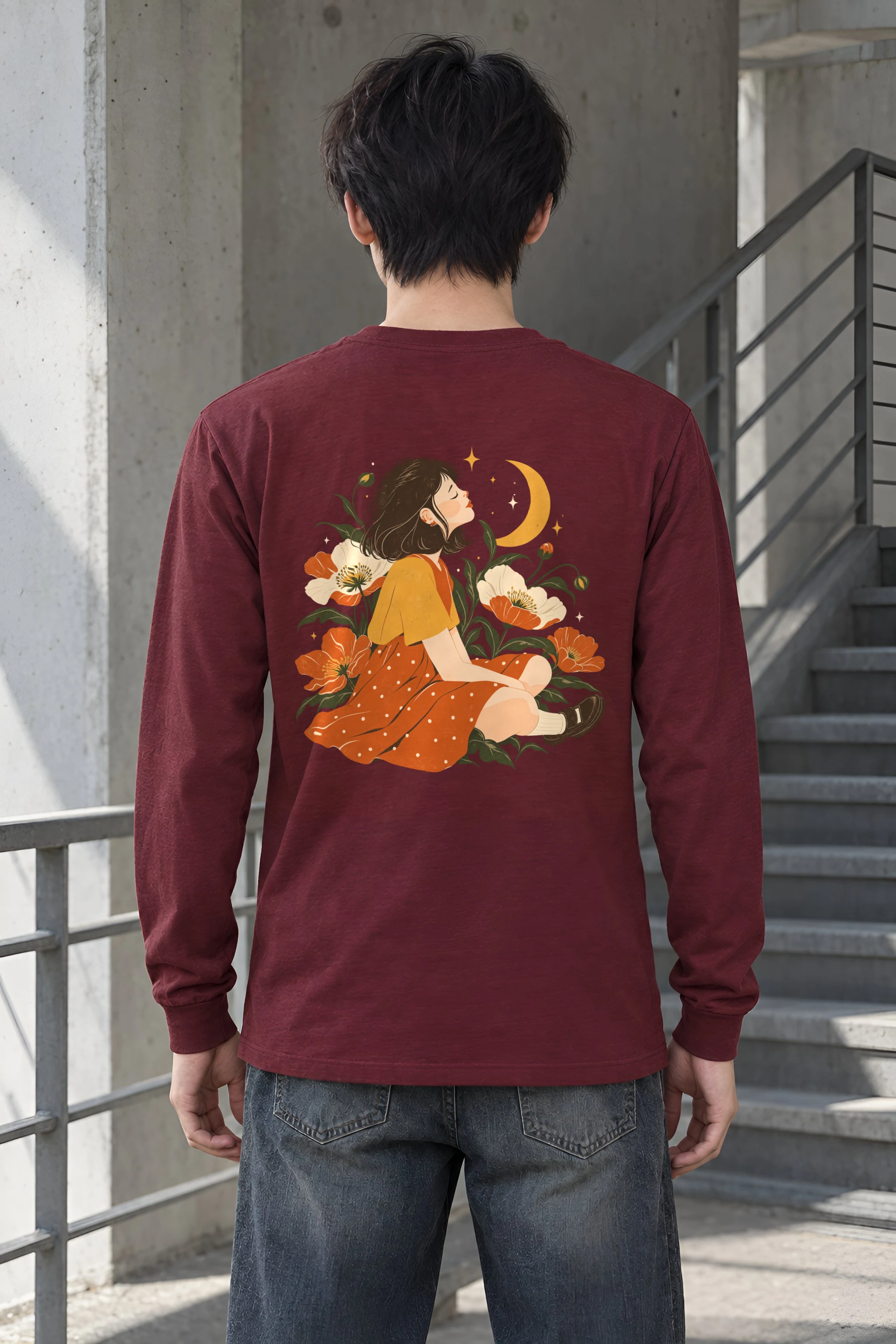 "Moonlit Flower Garden" Unisex Longsleeve T-shirt