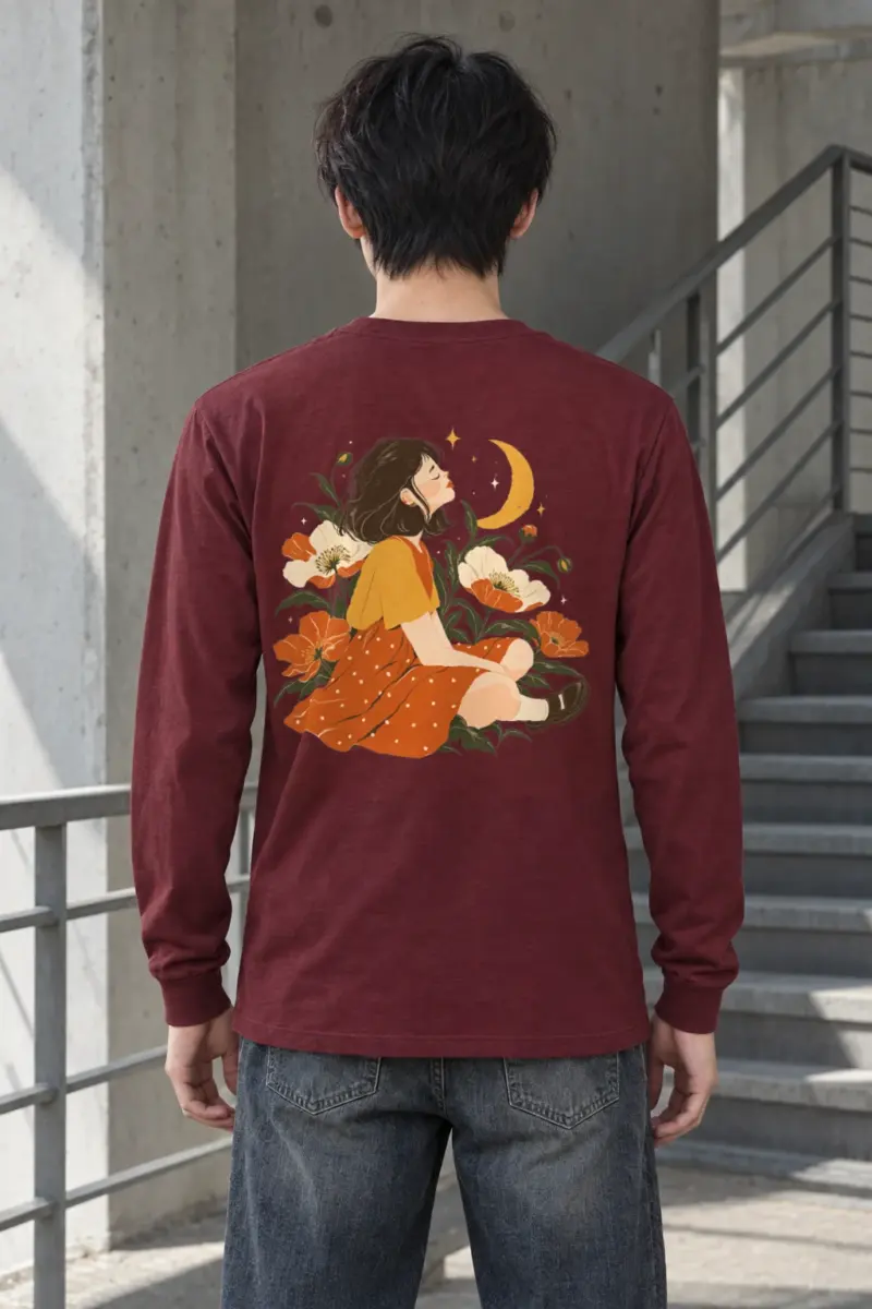 "Moonlit Flower Garden" Unisex Longsleeve T-shirt