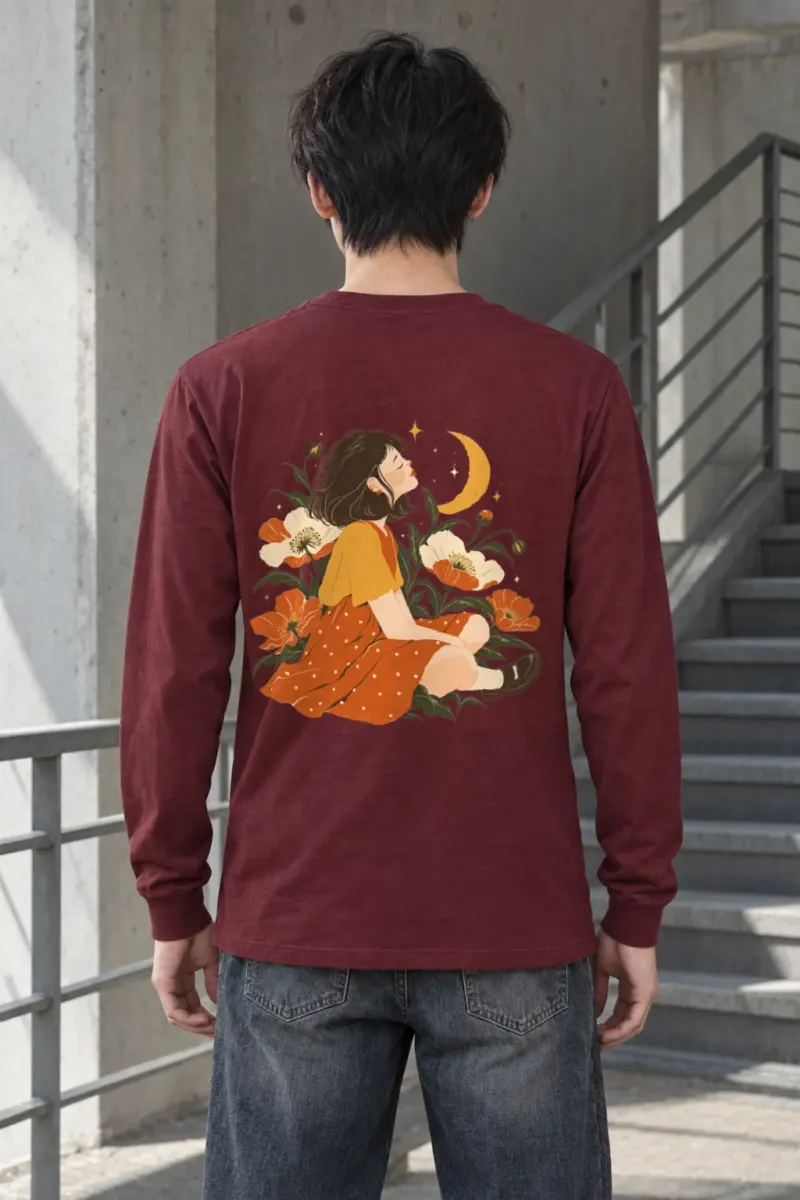 "Moonlit Flower Garden" Unisex Longsleeve T-shirt