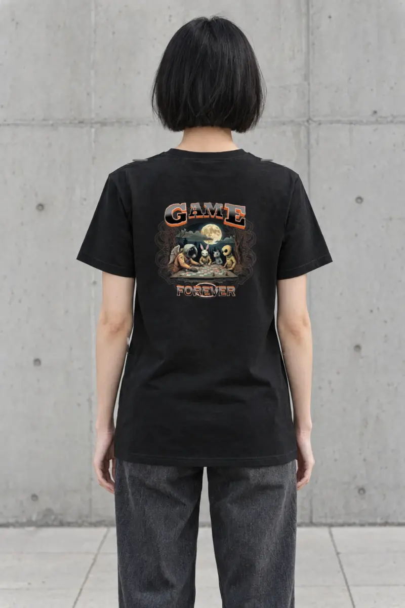 "Moonlit Game Night" Heavyweight Unisex Crewneck T-shirt