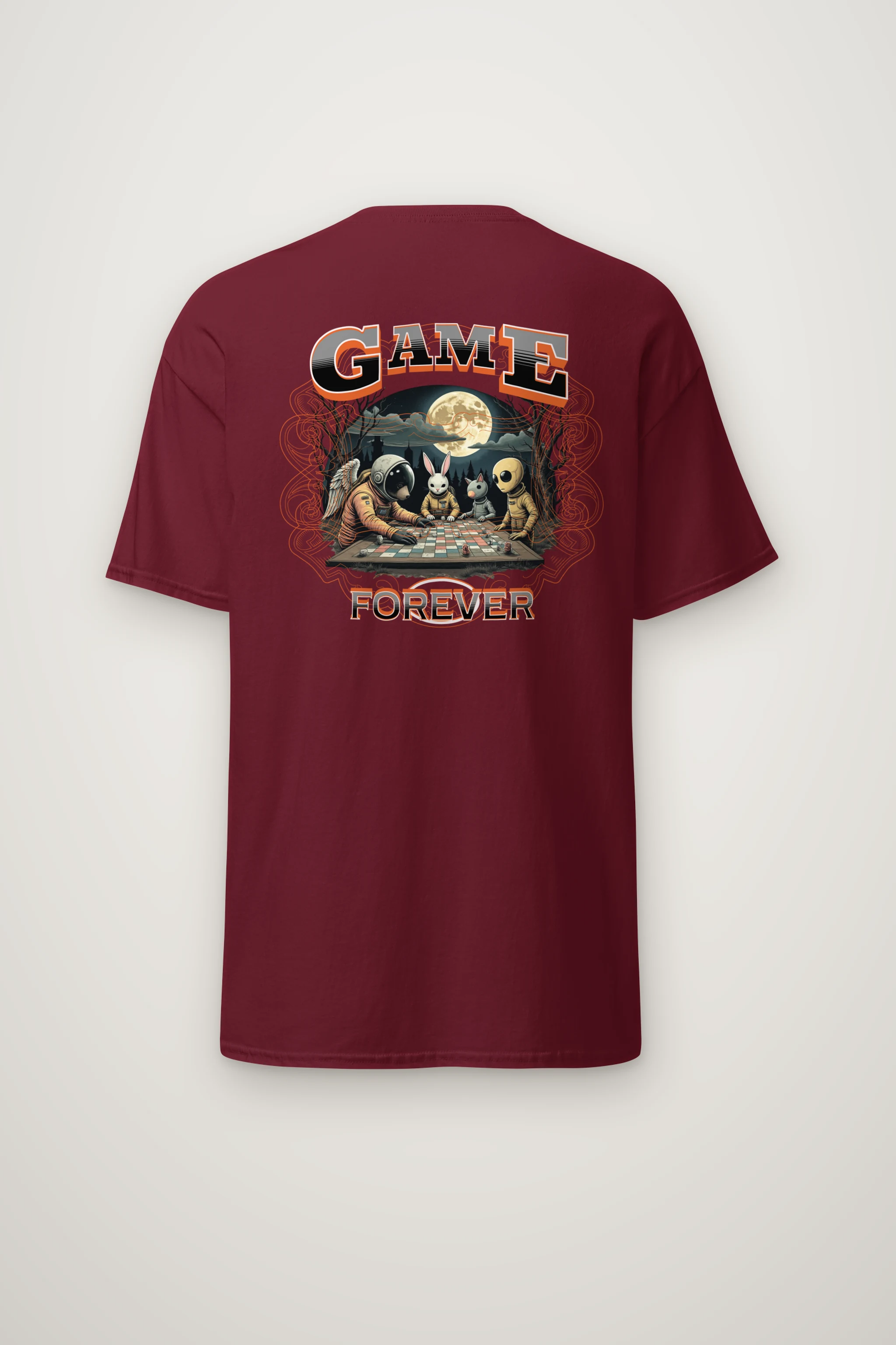 "Moonlit Game Night" Heavyweight Unisex Crewneck T-shirt
