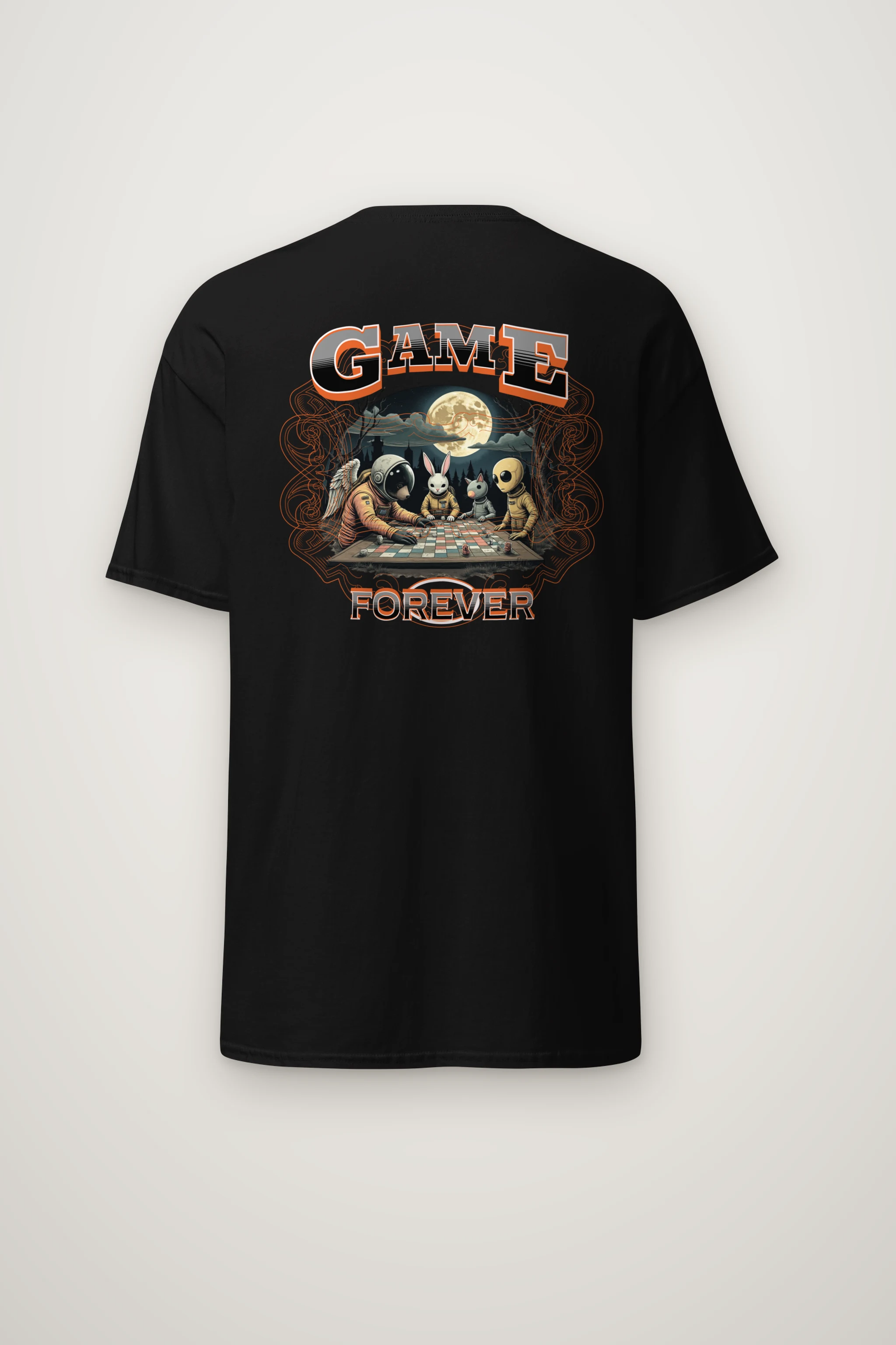 "Moonlit Game Night" Heavyweight Unisex Crewneck T-shirt