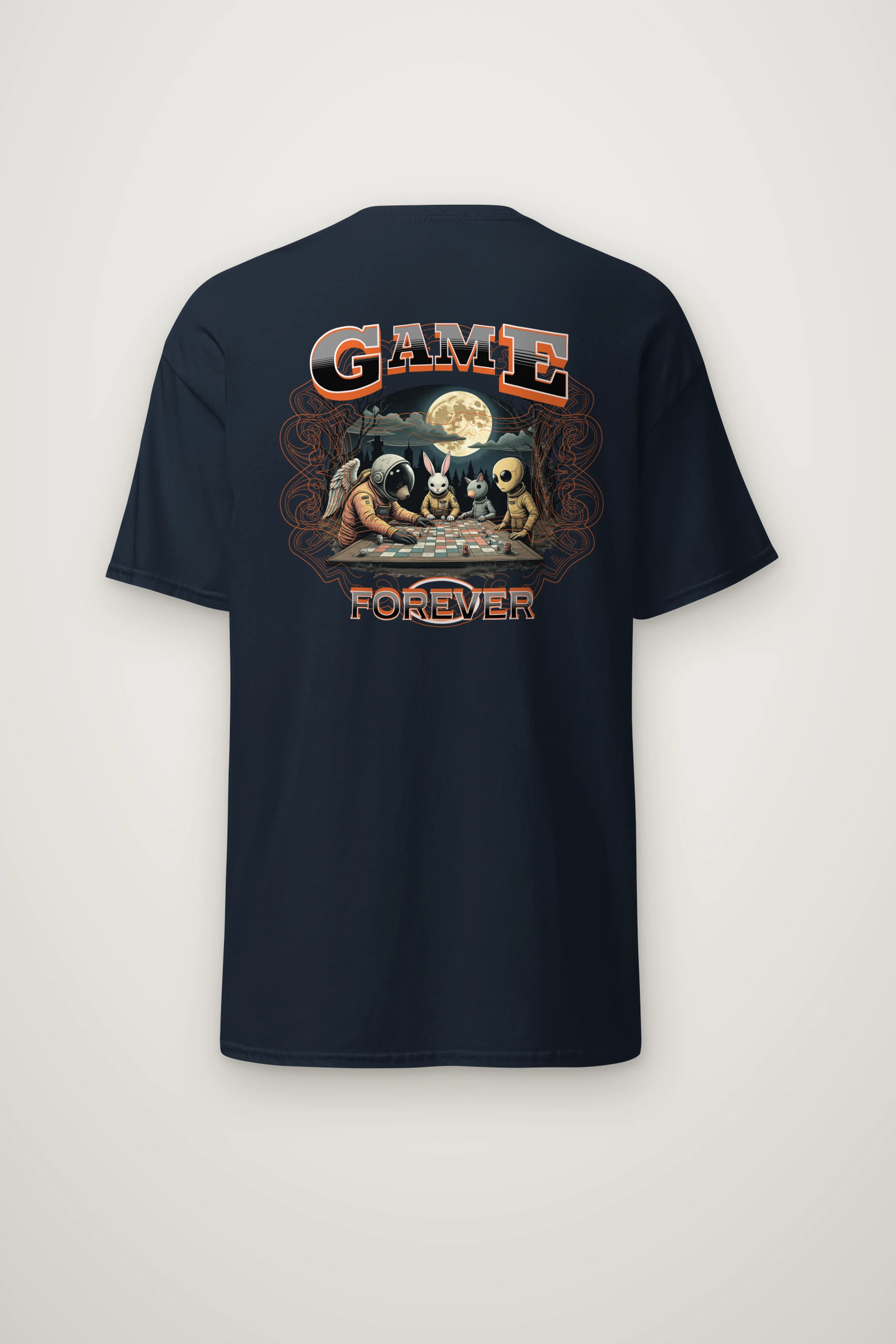 "Moonlit Game Night" Heavyweight Unisex Crewneck T-shirt