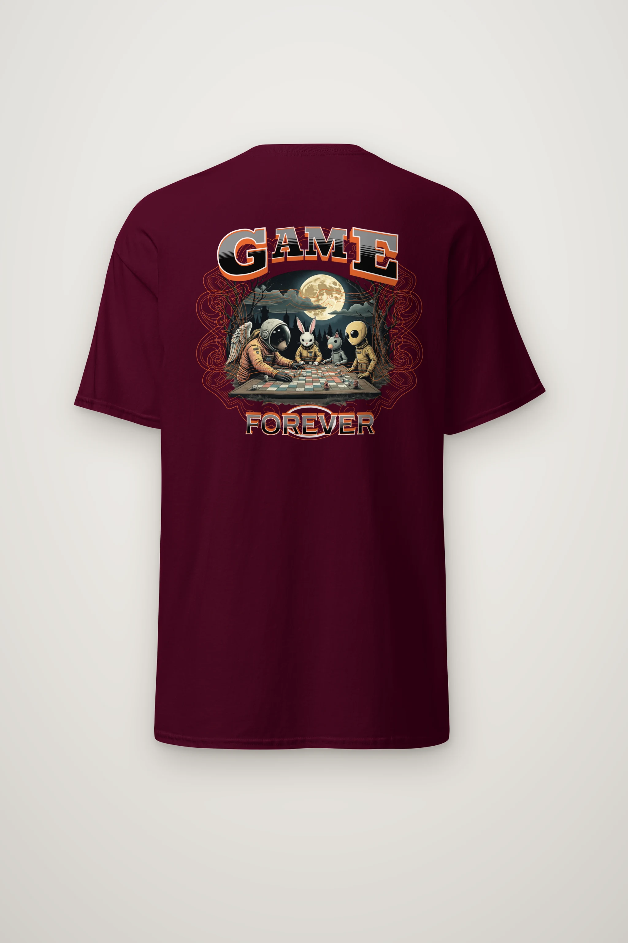 "Moonlit Game Night" Heavyweight Unisex Crewneck T-shirt