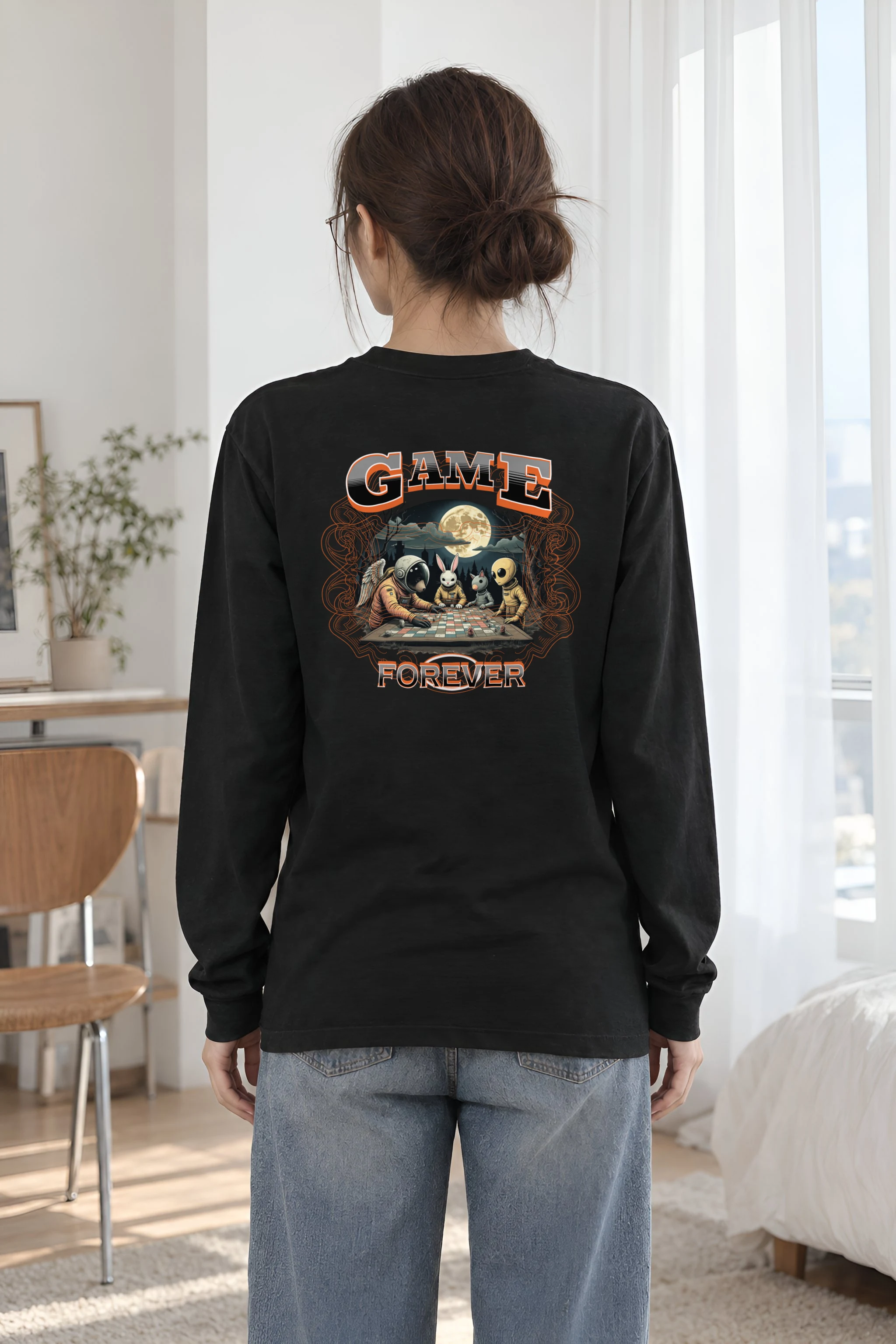 "Moonlit Game Night" Unisex Longsleeve T-shirt