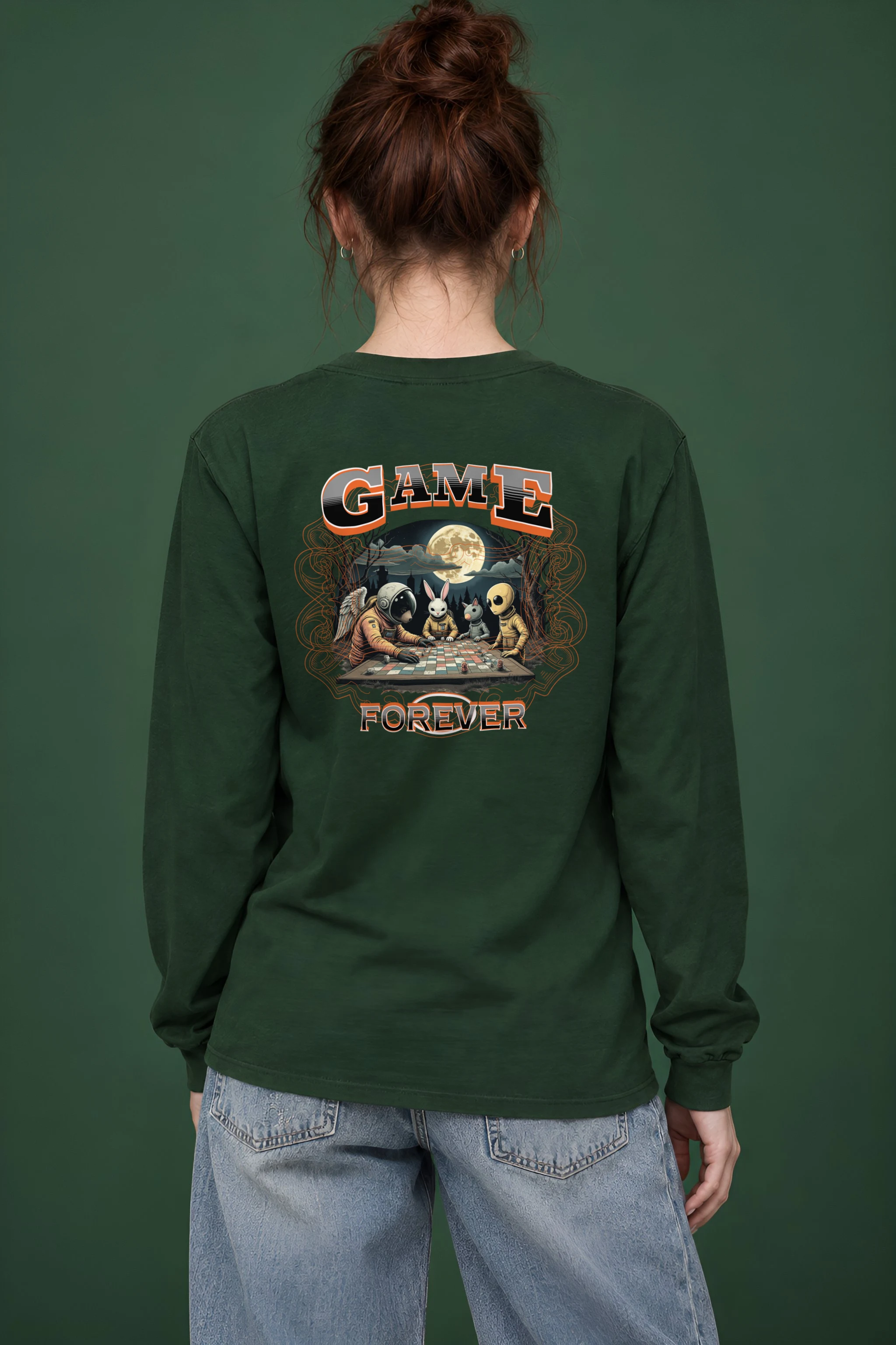 "Moonlit Game Night" Unisex Longsleeve T-shirt