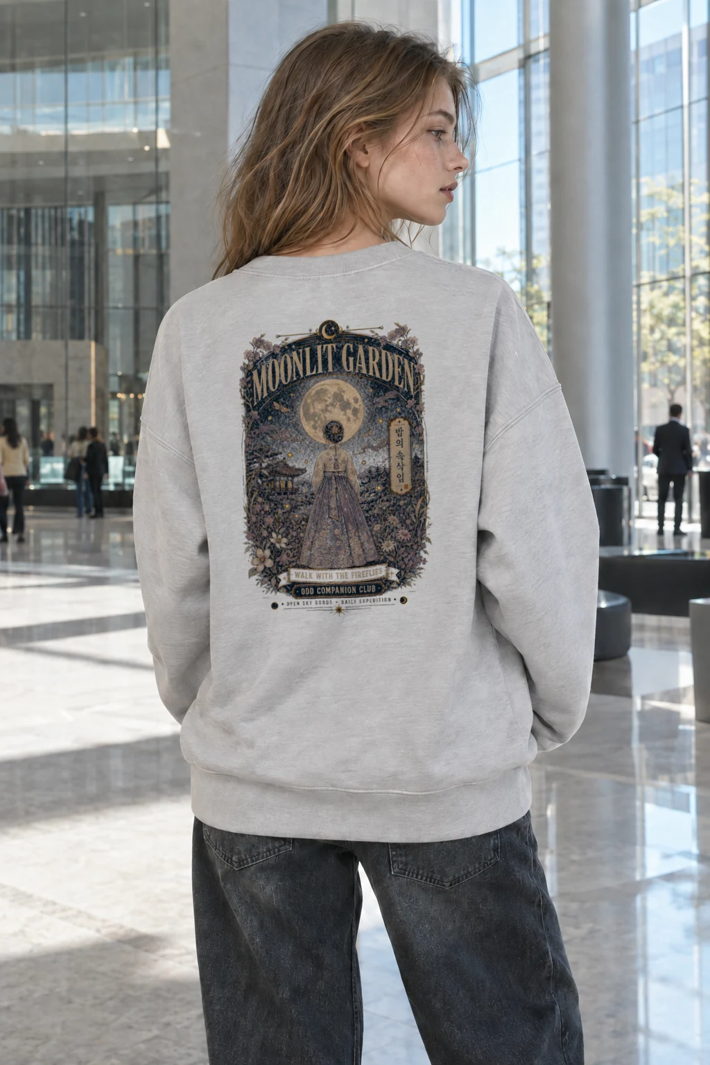 "Moonlit Garden" Heavy Blend Unisex Crewneck Sweatshirt | Gildan 18000