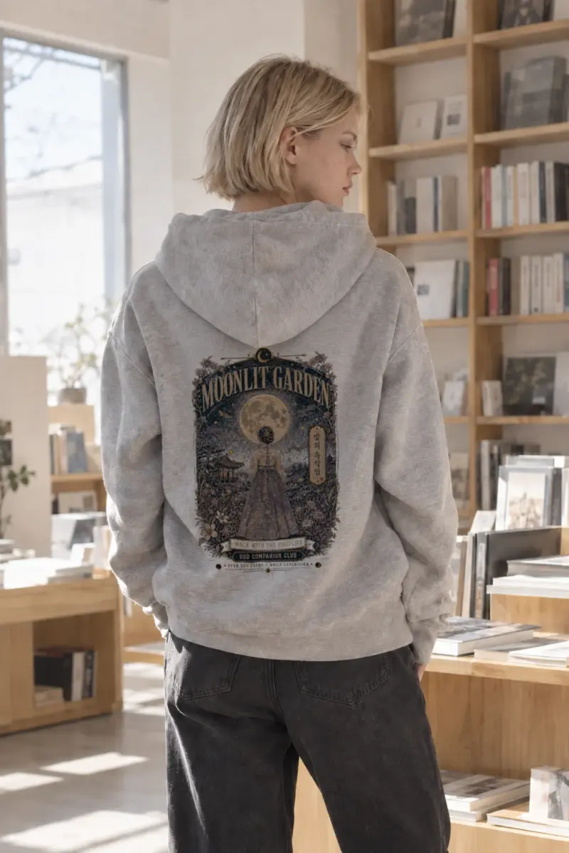 “Moonlit Garden” Heavy Blend Unisex Pullover Hoodie | Gildan 18500