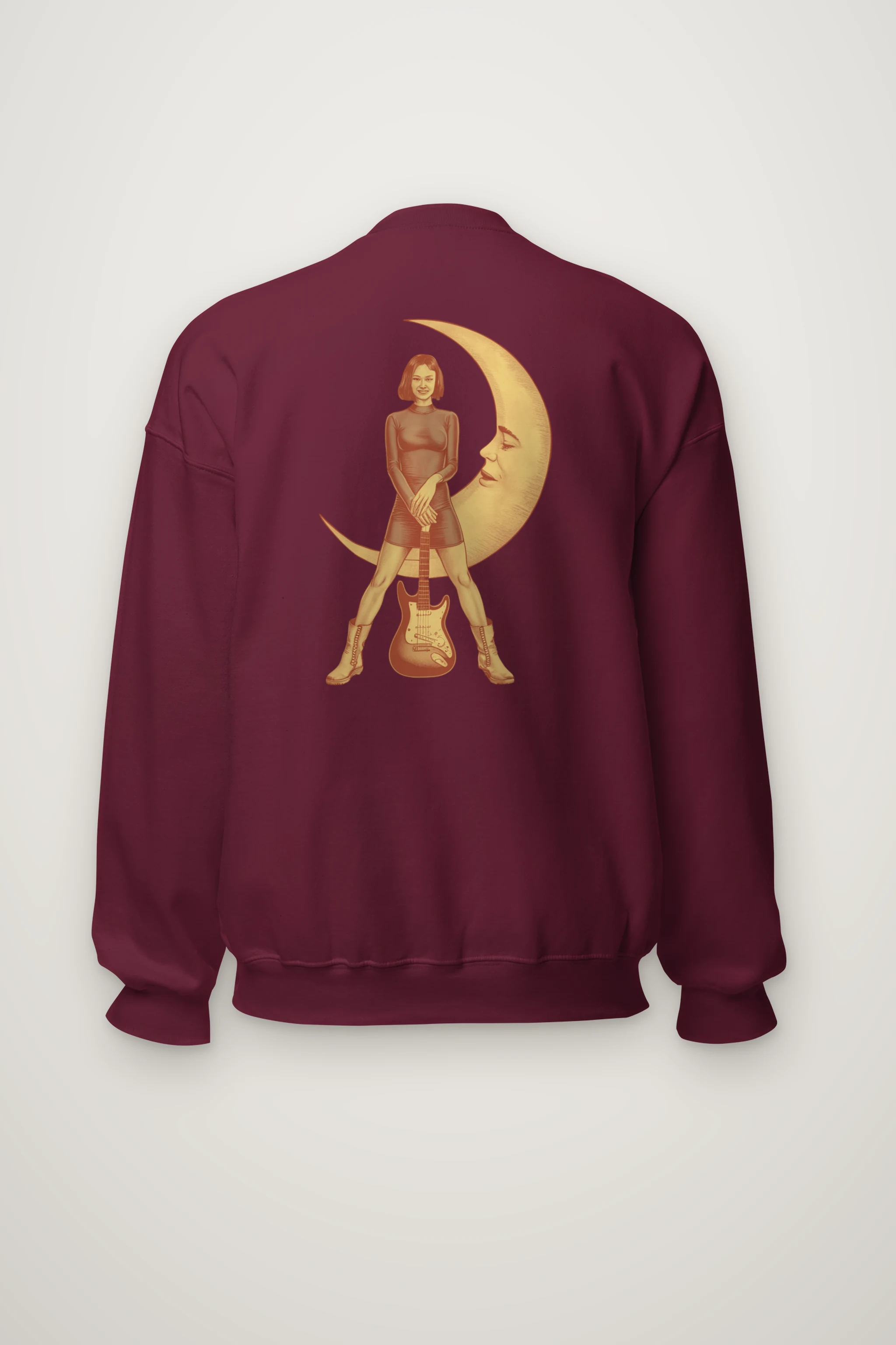 "Moonlit Guitar Muse" Heavy Blend Unisex Crewneck Sweatshirt