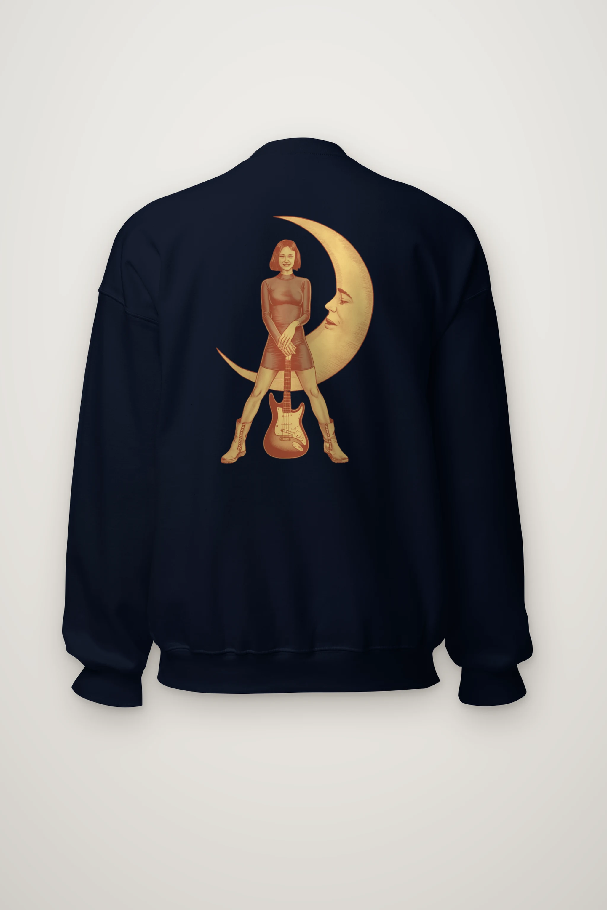 "Moonlit Guitar Muse" Heavy Blend Unisex Crewneck Sweatshirt