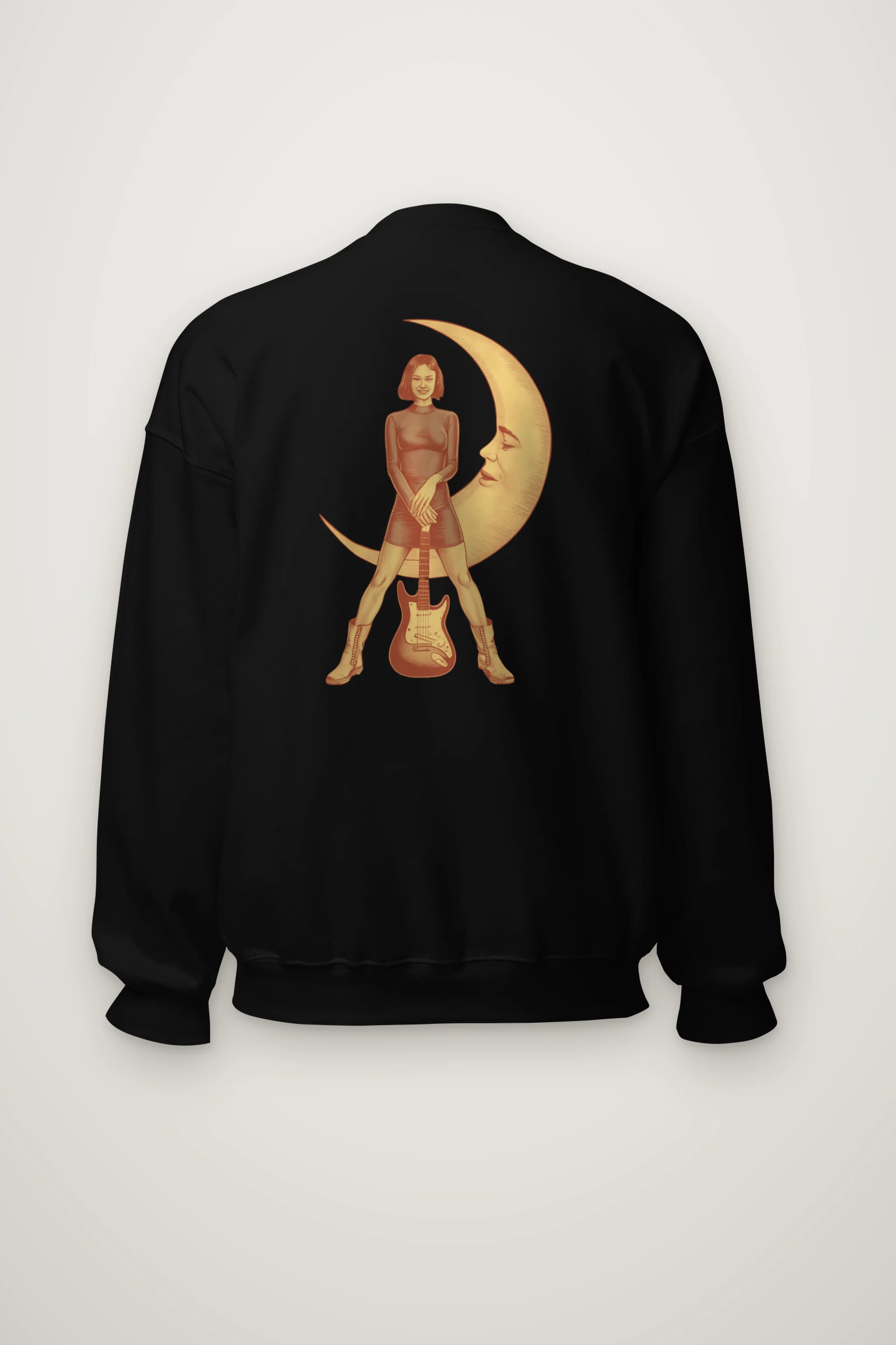 "Moonlit Guitar Muse" Heavy Blend Unisex Crewneck Sweatshirt