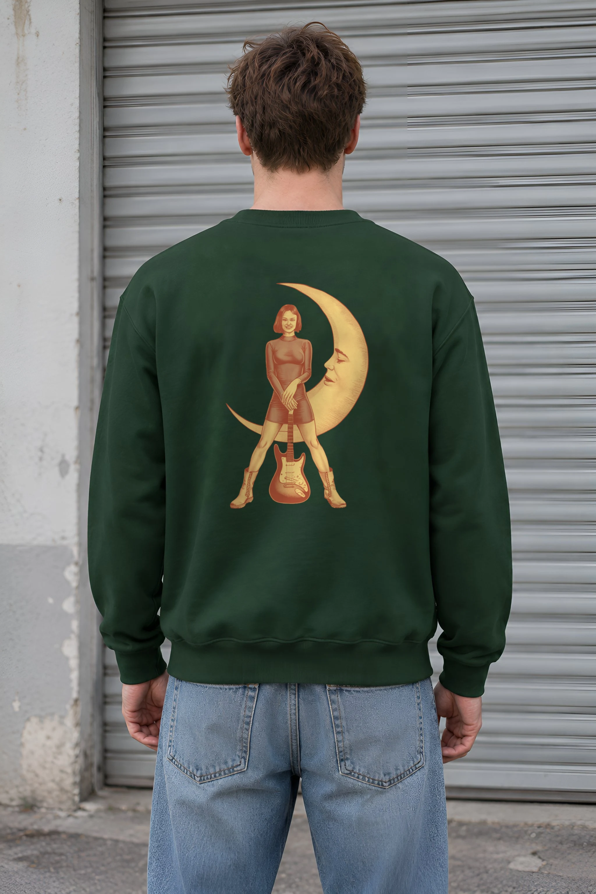 "Moonlit Guitar Muse" 1 Crewneck Sweatshirt