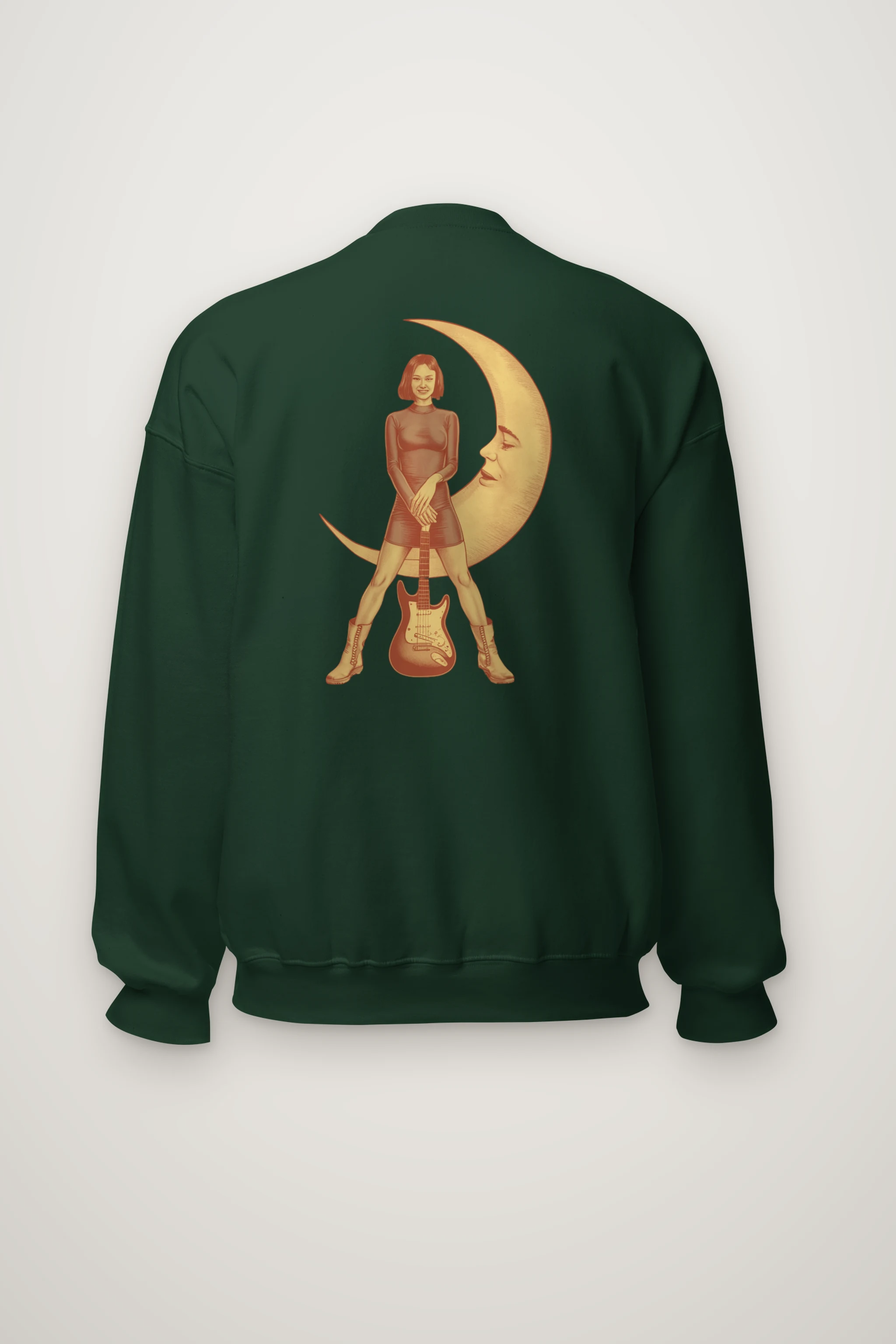 "Moonlit Guitar Muse" Heavy Blend Unisex Crewneck Sweatshirt