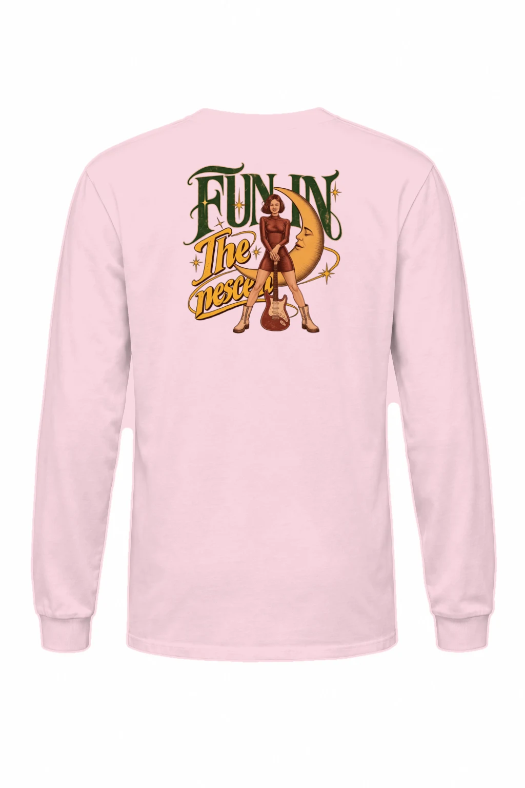 "Moonlit Guitar" Unisex Longsleeve T-shirt | Gildan 2400