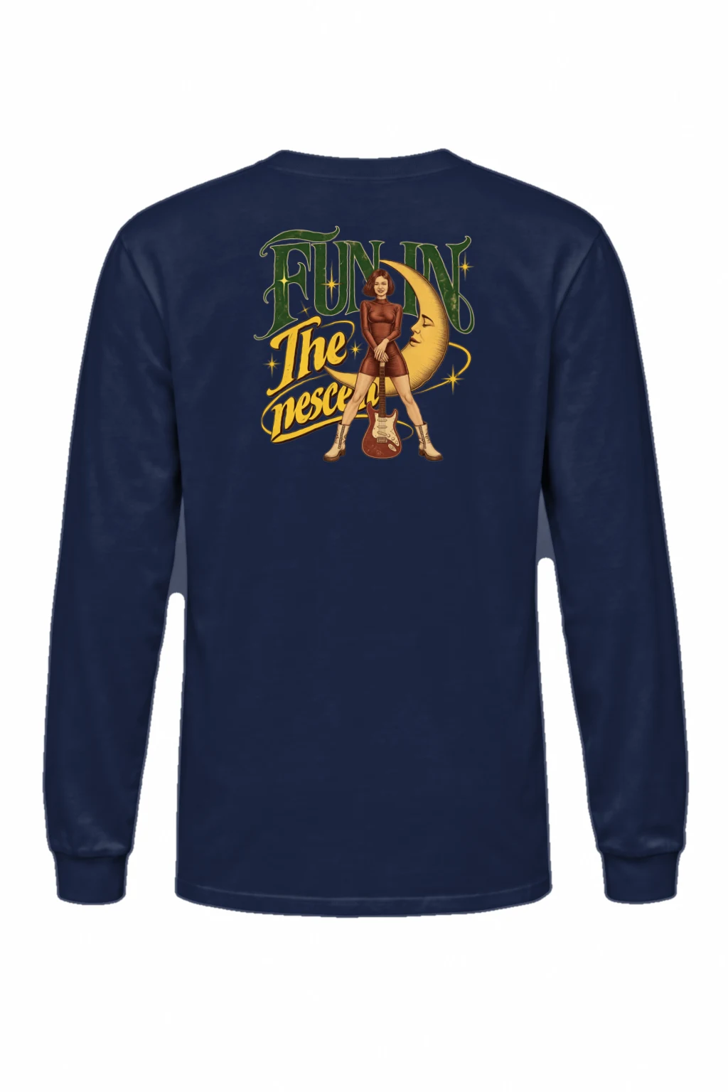"Moonlit Guitar" Unisex Longsleeve T-shirt | Gildan 2400