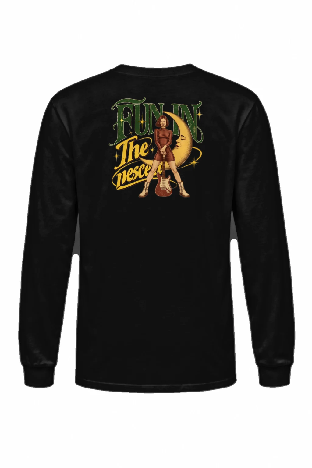 "Moonlit Guitar" Unisex Longsleeve T-shirt | Gildan 2400