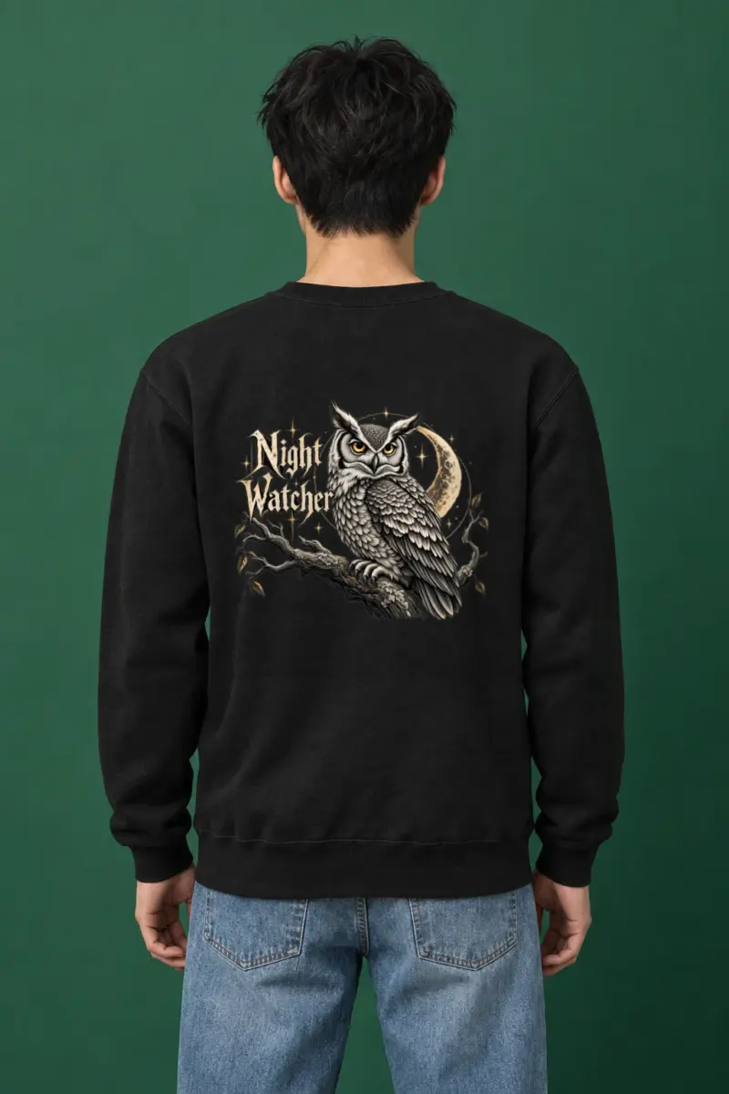 "Moonlit Horned Owl" Heavy Blend Unisex Crewneck Sweatshirt | Gildan 18000