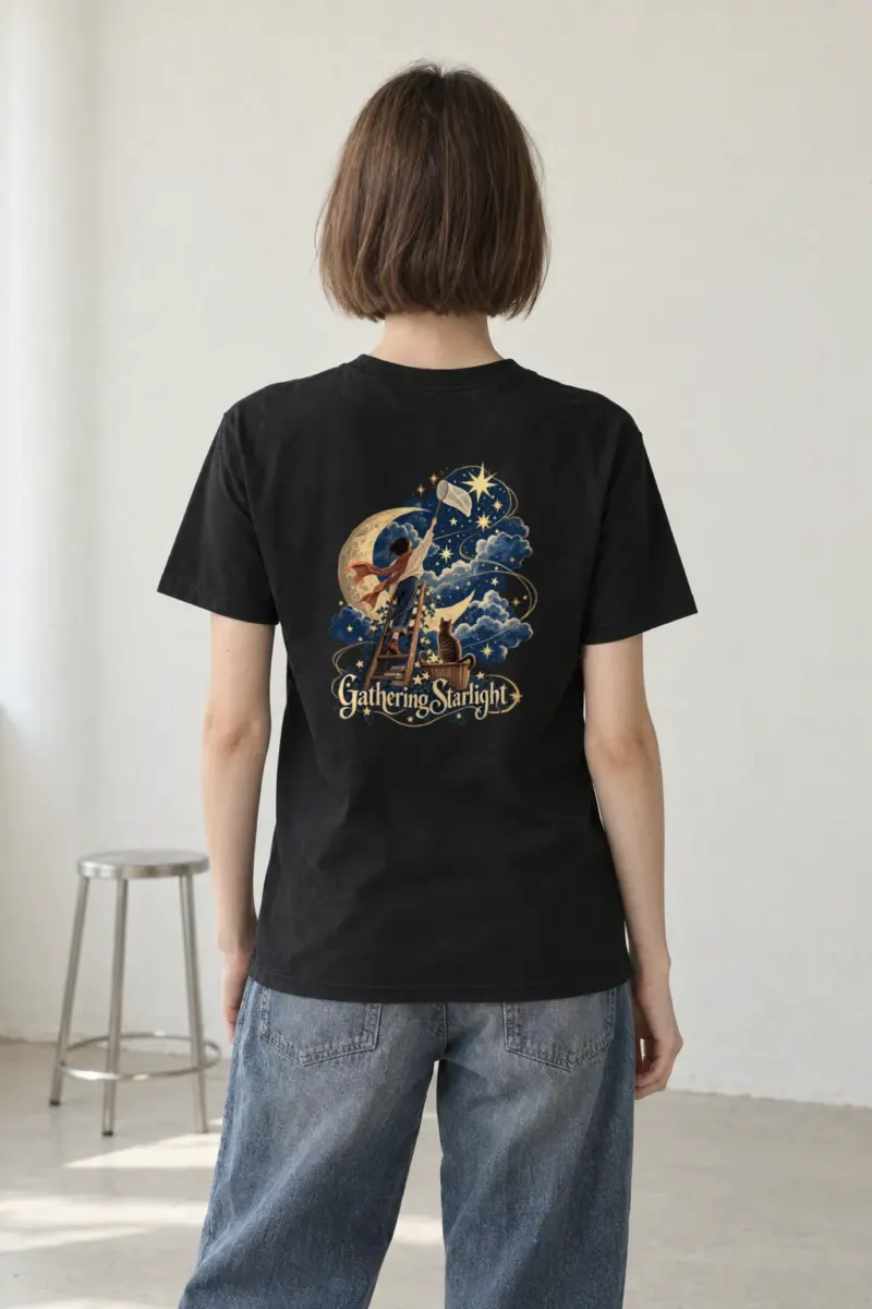 "Moonlit Ladder" Heavyweight Unisex Crewneck T-shirt