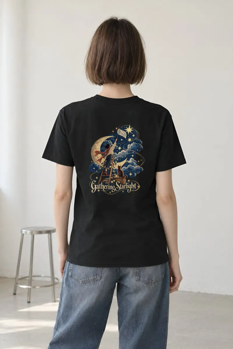 "Moonlit Ladder" Heavyweight Unisex Crewneck T-shirt