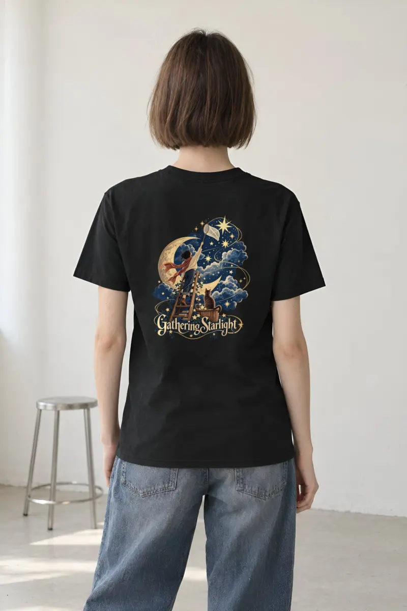 "Moonlit Ladder" Heavyweight Unisex Crewneck T-shirt