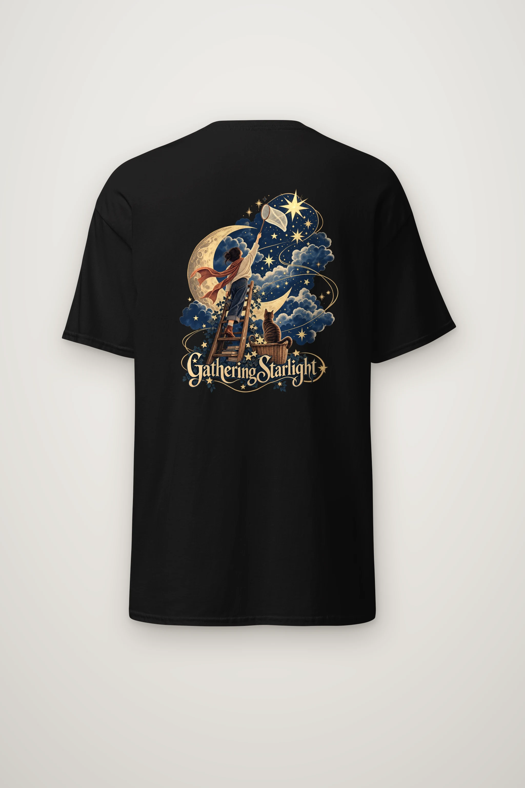 "Moonlit Ladder" Heavyweight Unisex Crewneck T-shirt