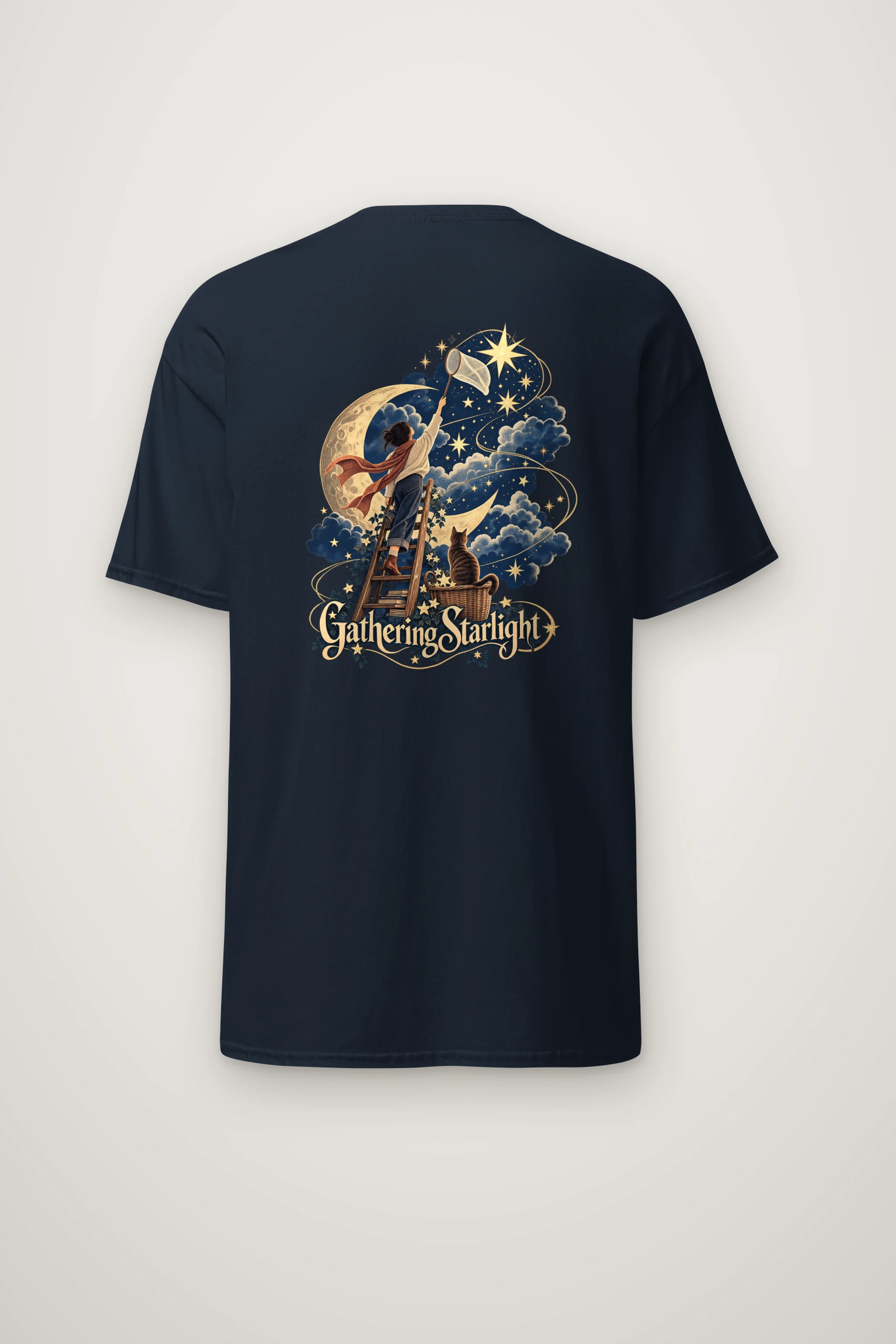 "Moonlit Ladder" Heavyweight Unisex Crewneck T-shirt