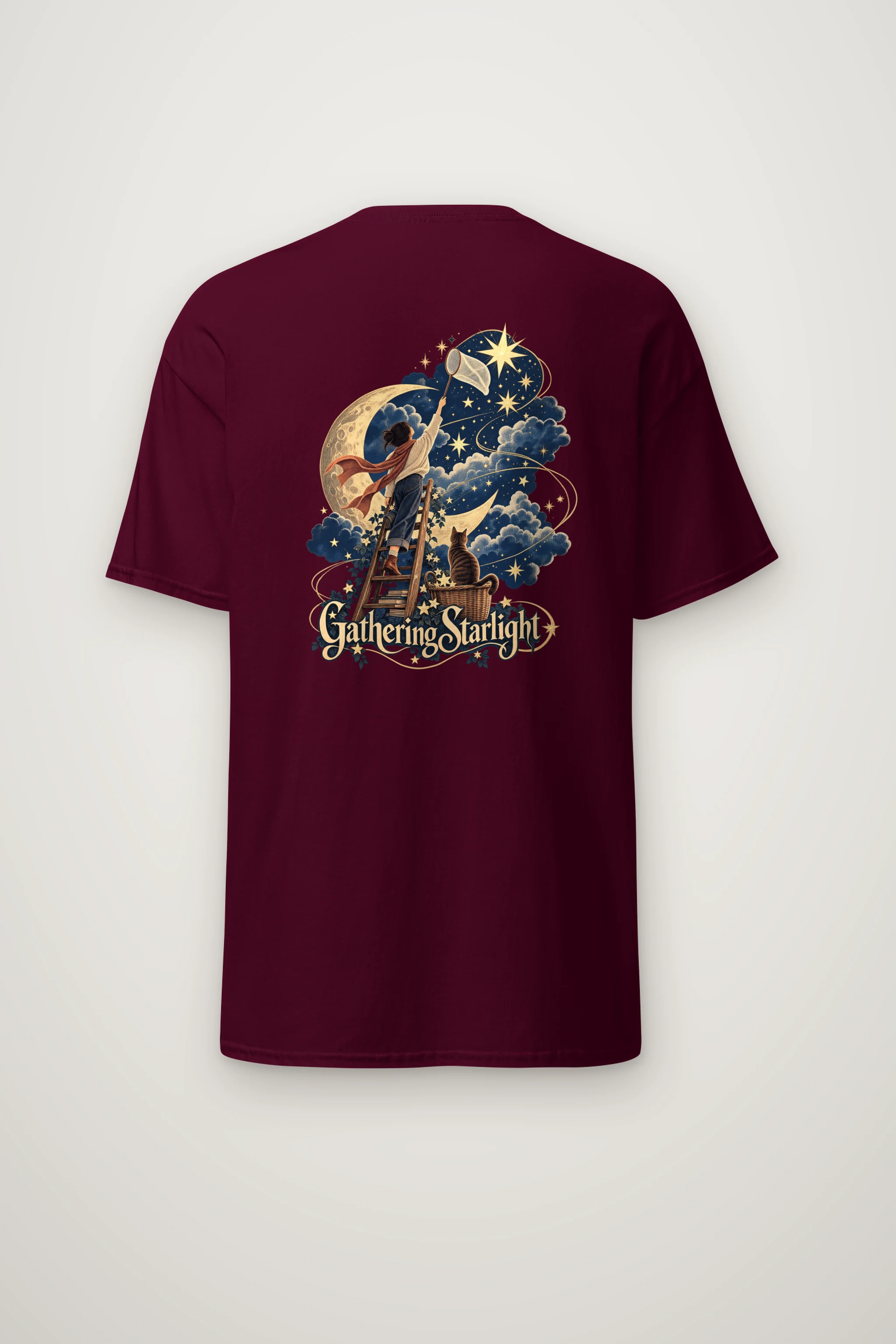 "Moonlit Ladder" Heavyweight Unisex Crewneck T-shirt