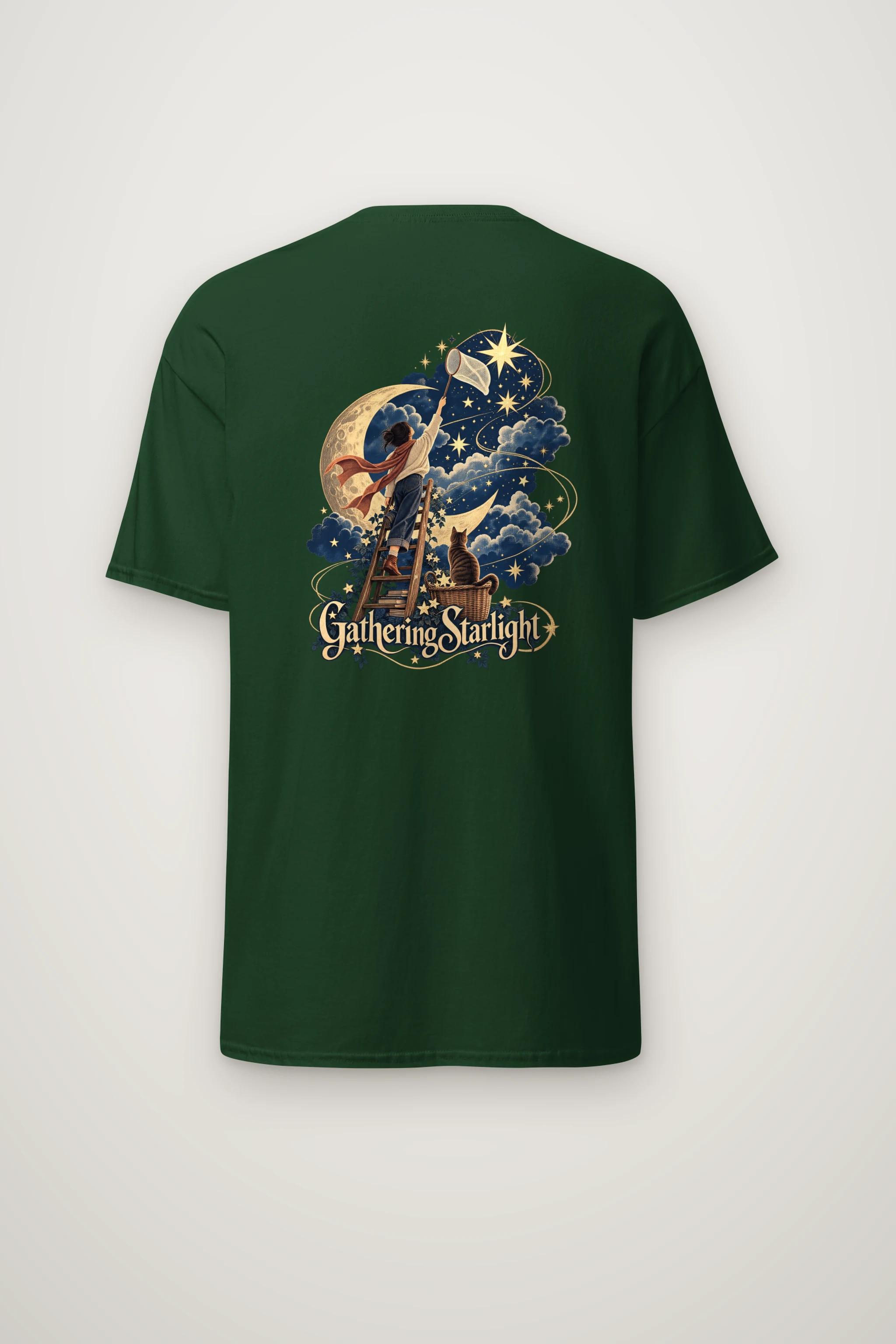"Moonlit Ladder" Heavyweight Unisex Crewneck T-shirt
