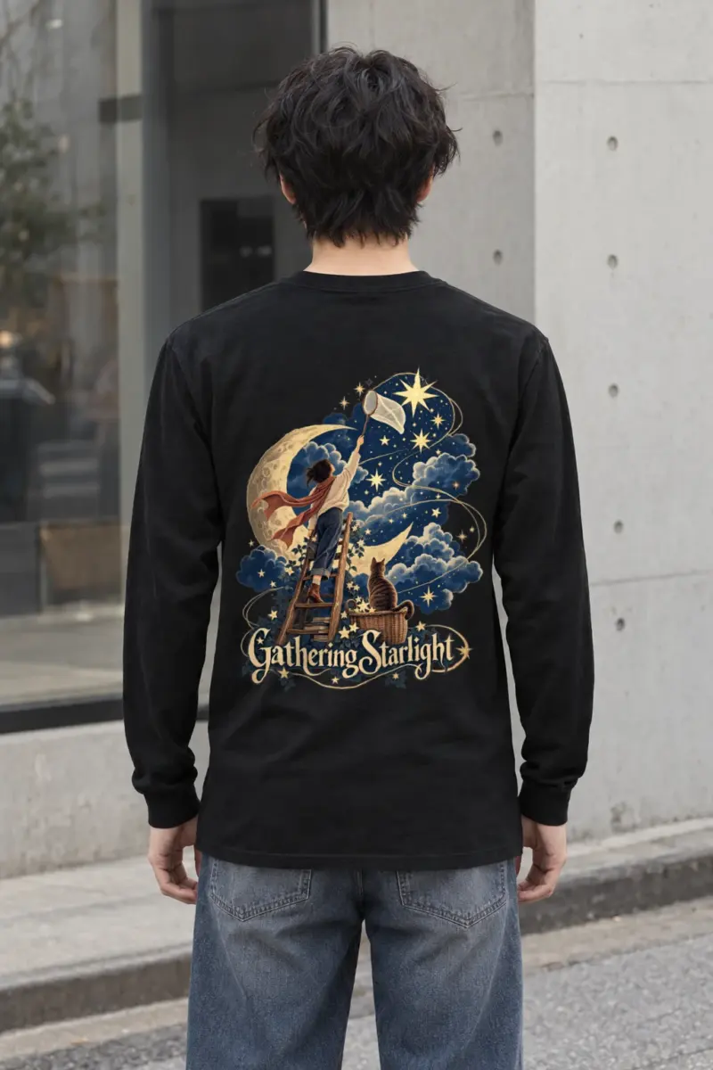 "Moonlit Ladder Tale" Unisex Longsleeve T-shirt