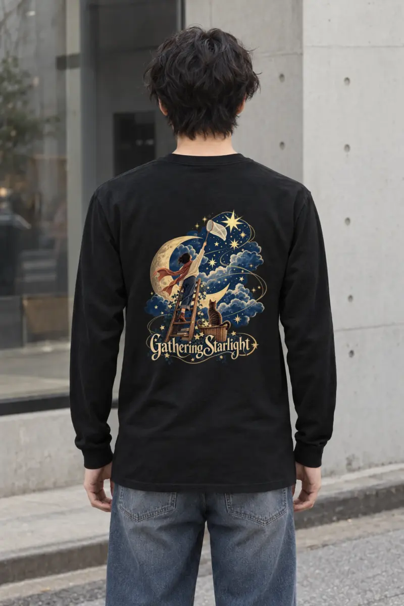 "Moonlit Ladder Tale" Unisex Longsleeve T-shirt