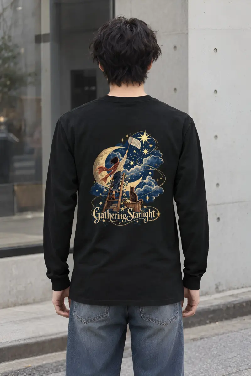 "Moonlit Ladder Tale" Unisex Longsleeve T-shirt