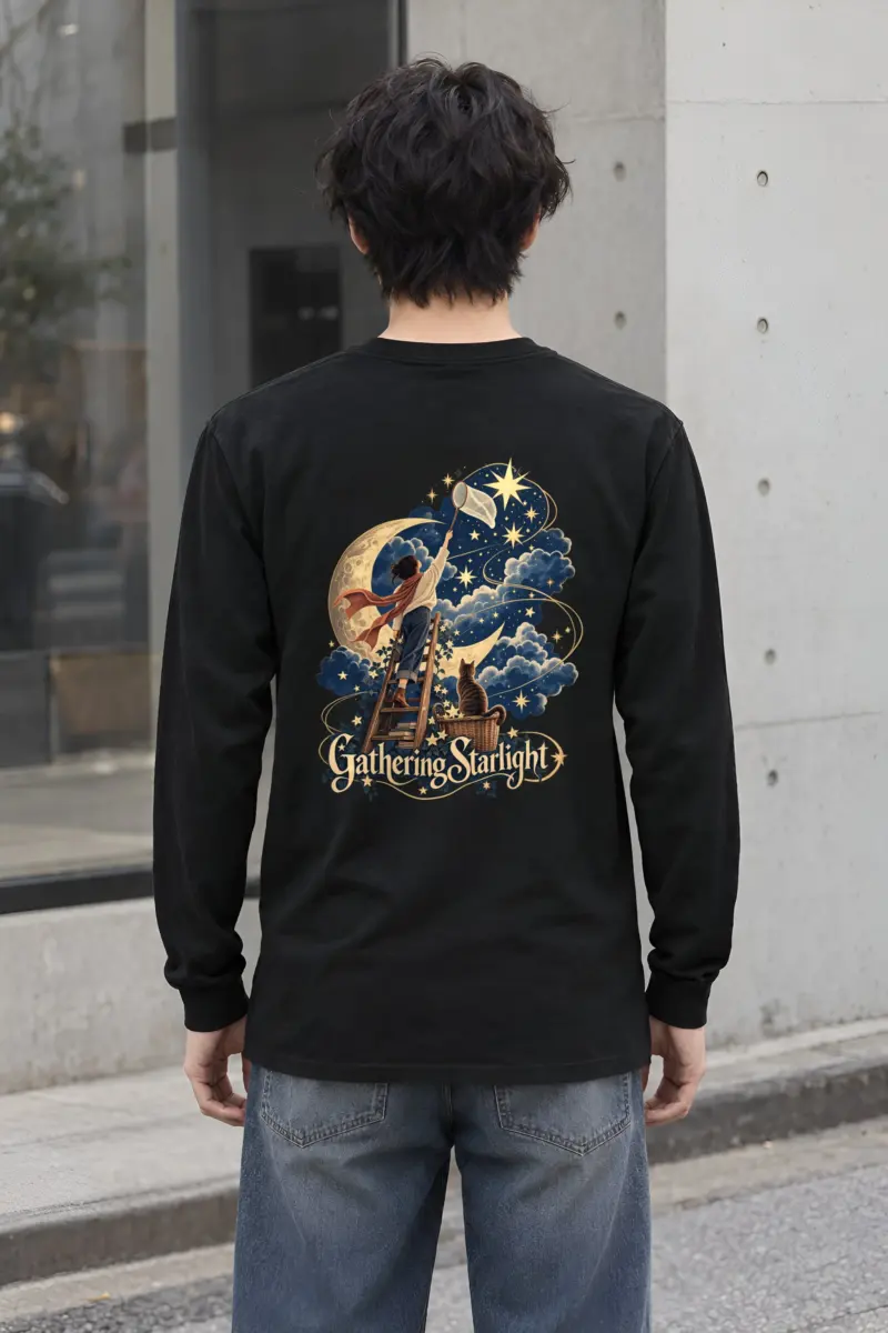 "Moonlit Ladder Tale" Unisex Longsleeve T-shirt
