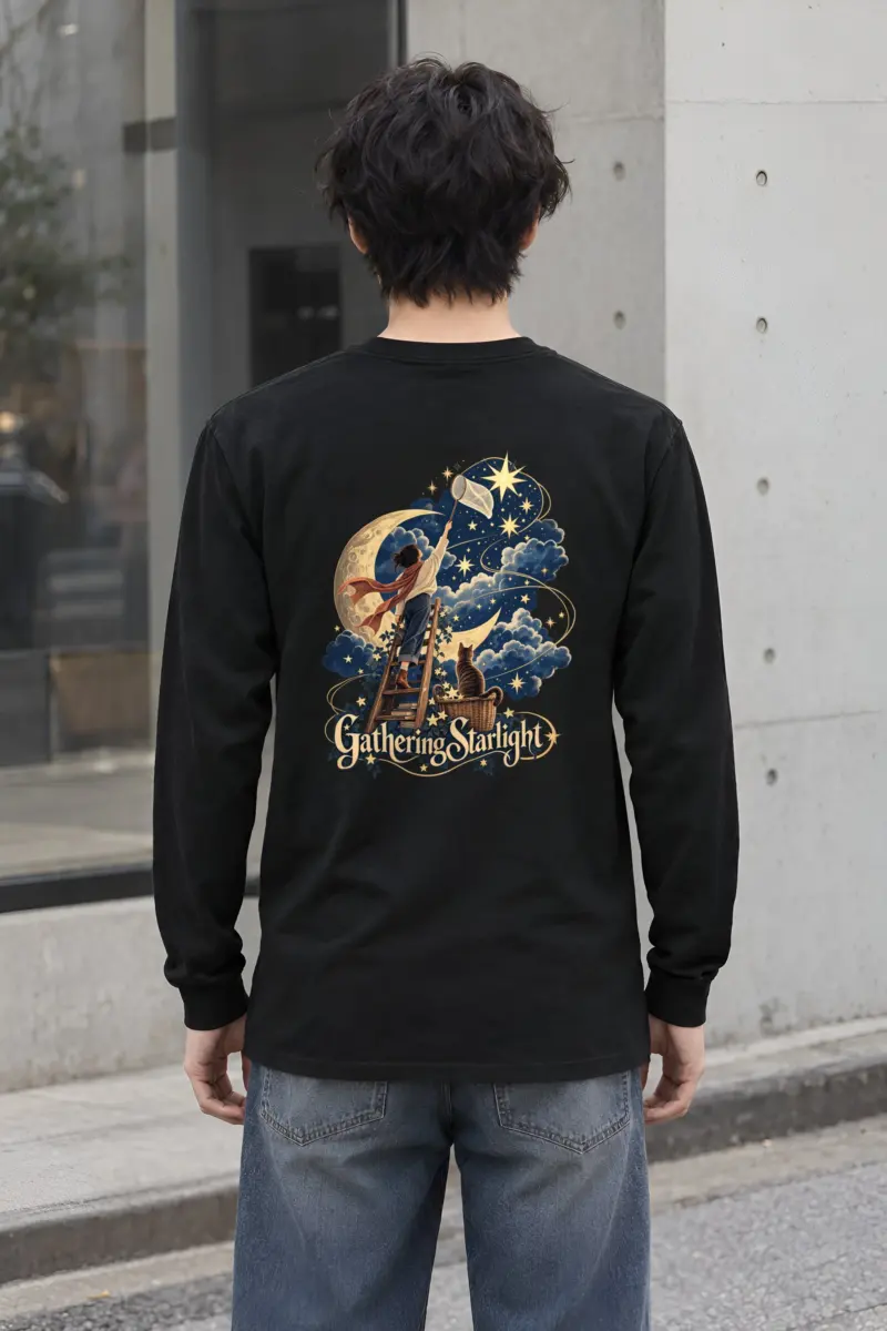 "Moonlit Ladder Tale" Unisex Longsleeve T-shirt