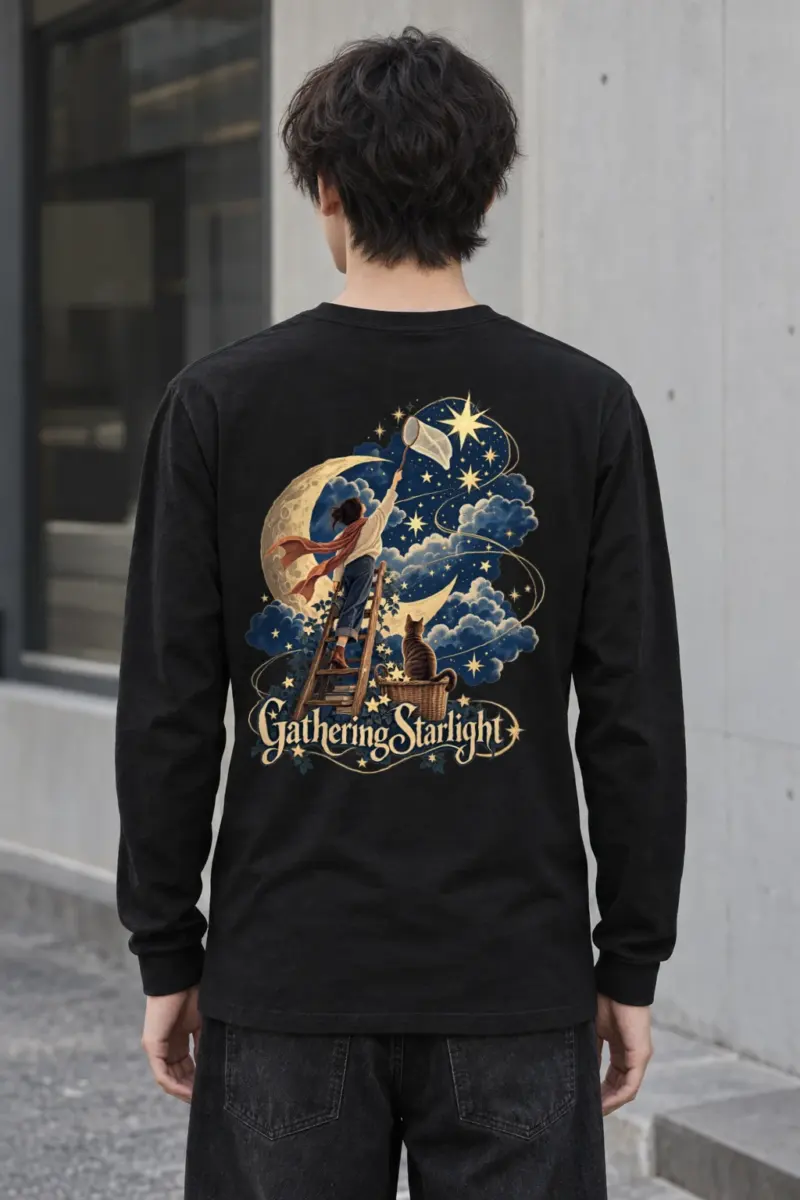 "Moonlit Ladder Tale" Unisex Longsleeve T-shirt | Gildan 2400