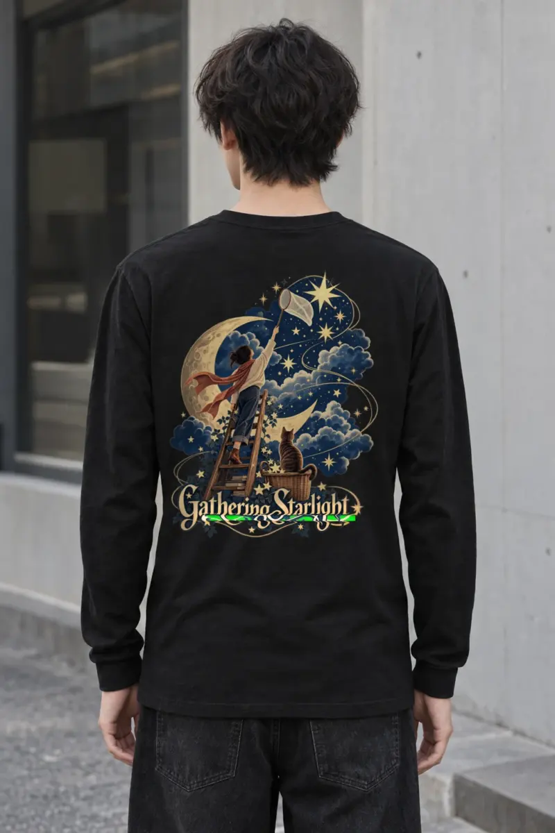 "Moonlit Ladder Tale" Unisex Longsleeve T-shirt | Gildan 2400
