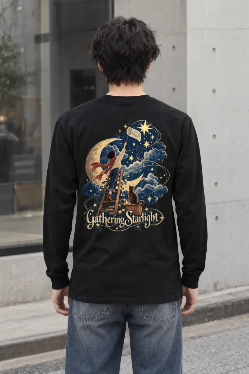 "Moonlit Ladder Tale" Unisex Longsleeve T-shirt