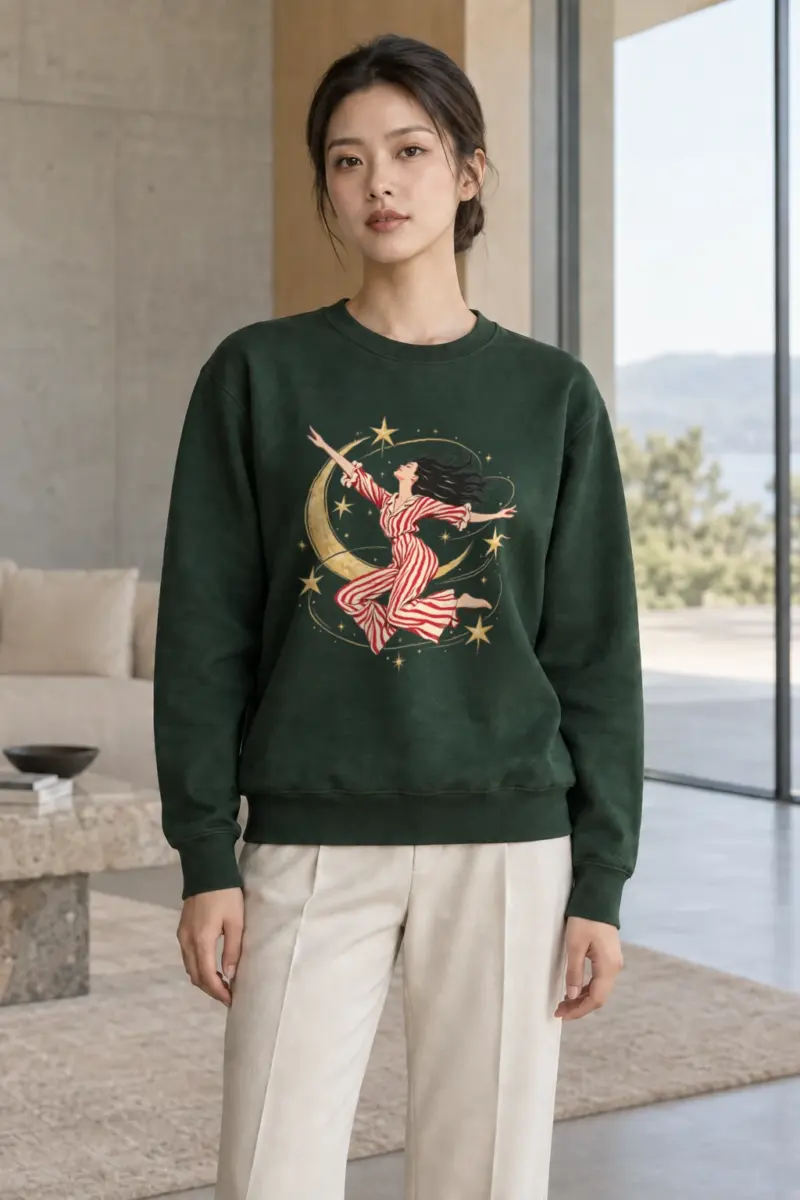 "Moonlit Leap" Heavy Blend Unisex Crewneck Sweatshirt | Gildan 18000
