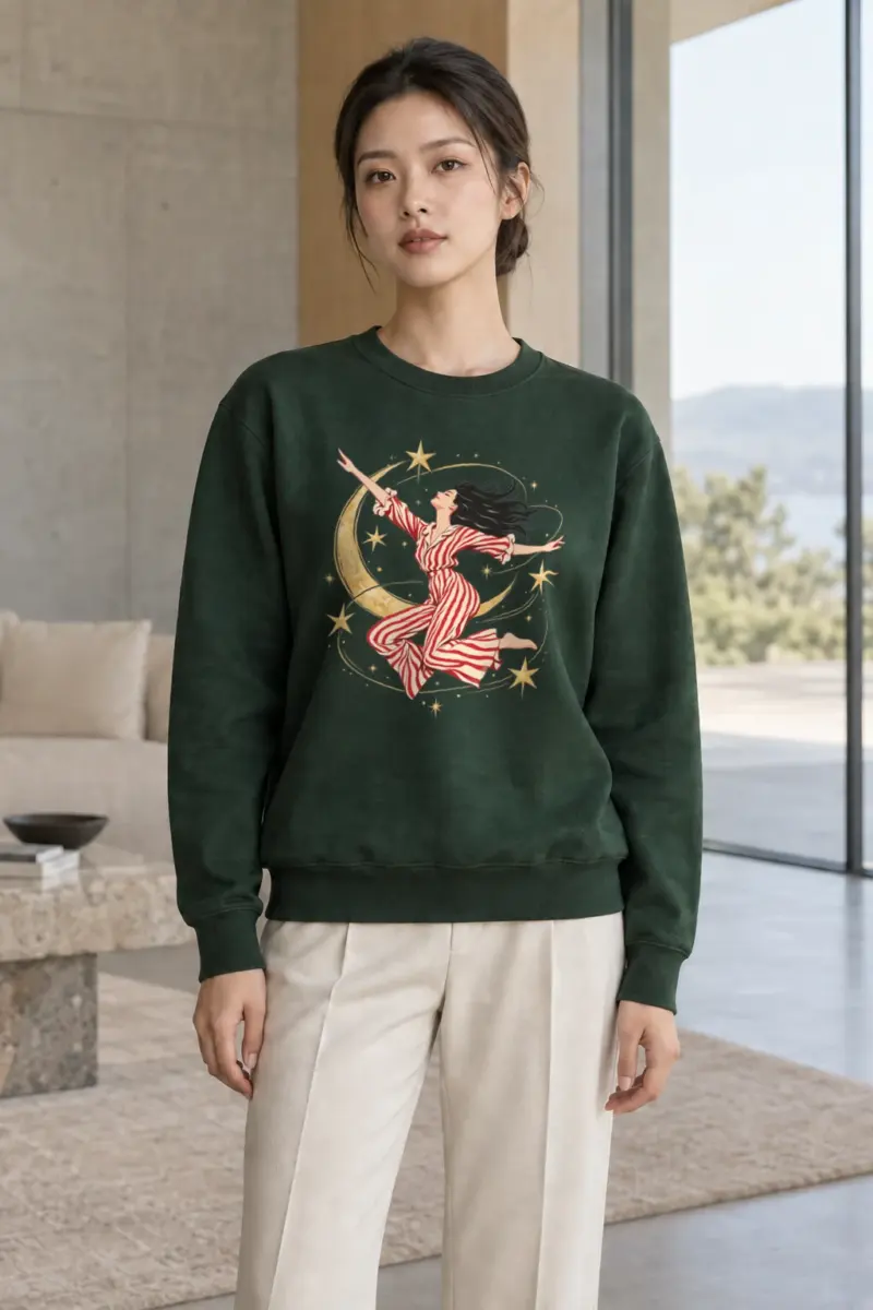"Moonlit Leap" Heavy Blend Unisex Crewneck Sweatshirt | Gildan 18000