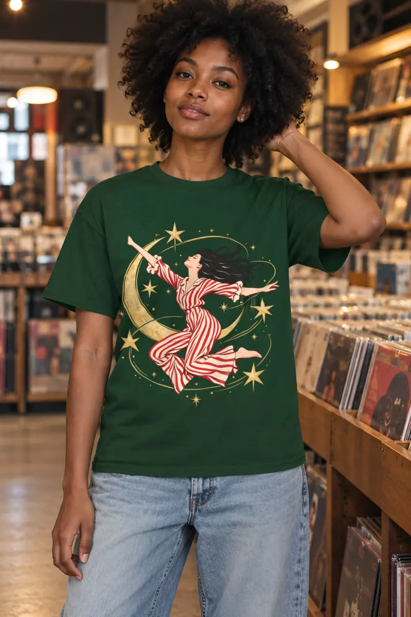 "Moonlit Leap" Heavyweight Unisex Crewneck T-shirt