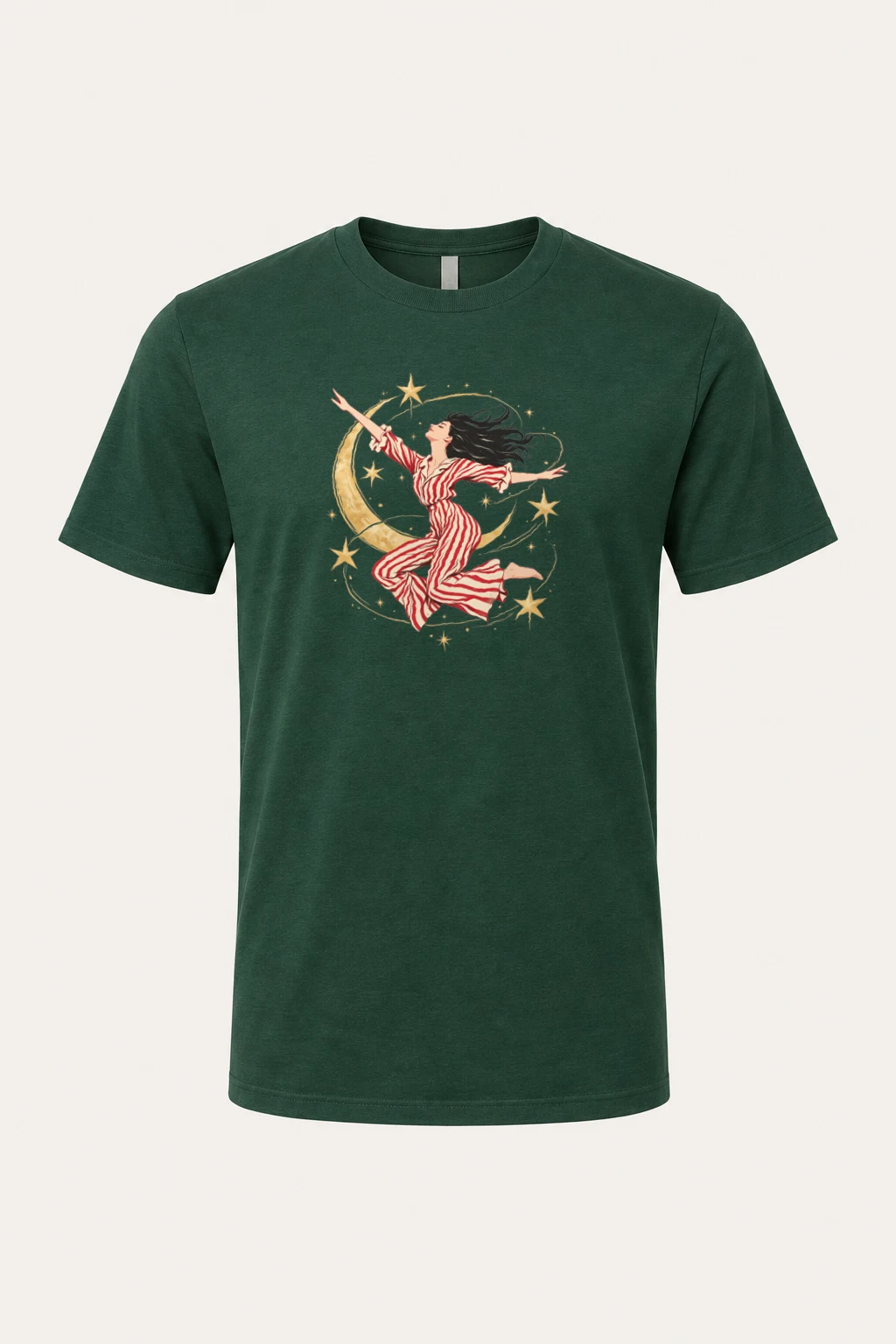 "Moonlit Leap" Heavyweight Unisex Crewneck T-shirt | Gildan 5000