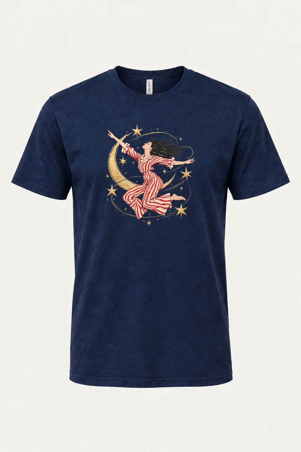"Moonlit Leap" Heavyweight Unisex Crewneck T-shirt | Gildan 5000
