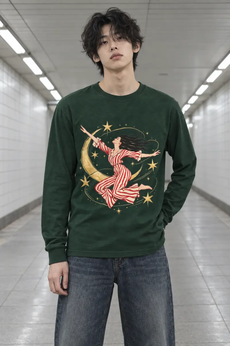 "Moonlit Leap" Unisex Longsleeve T-shirt