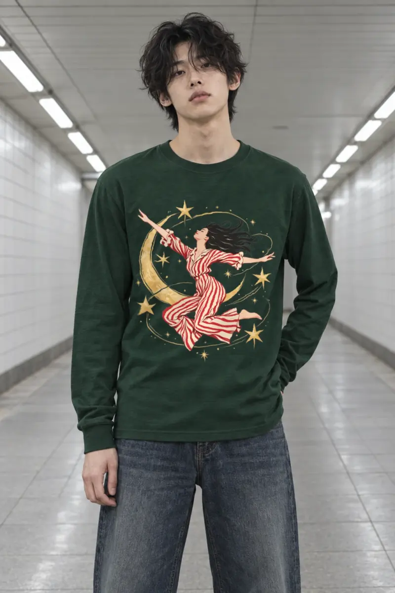 "Moonlit Leap" Unisex Longsleeve T-shirt