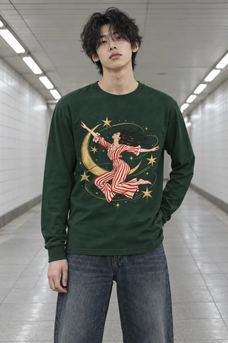 "Moonlit Leap" Unisex Longsleeve T-shirt