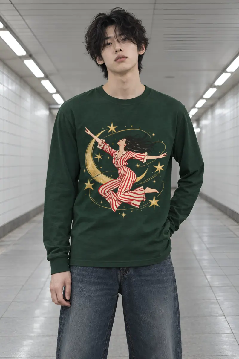 "Moonlit Leap" Unisex Longsleeve T-shirt