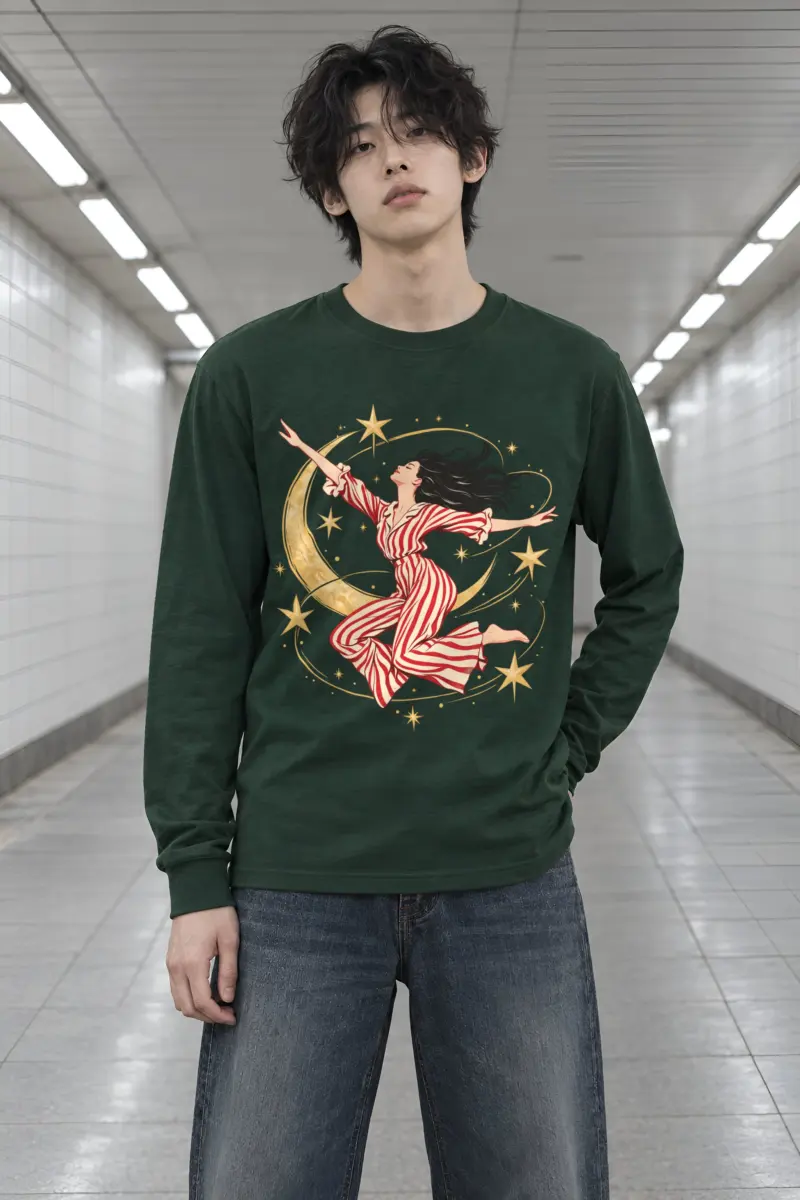 "Moonlit Leap" Unisex Longsleeve T-shirt