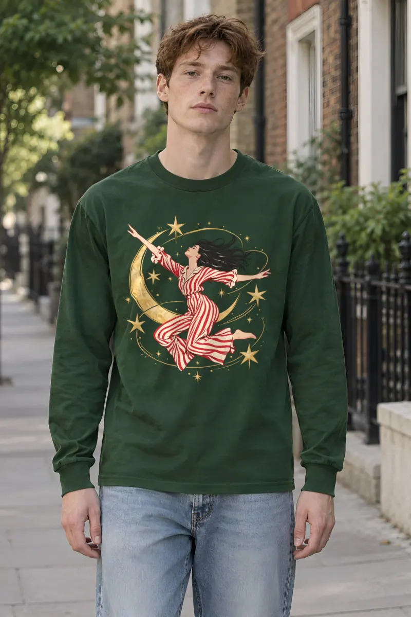 "Moonlit Leap" Unisex Longsleeve T-shirt