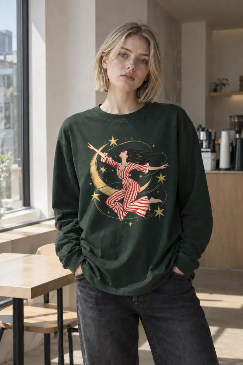 "Moonlit Leap" Unisex Longsleeve T-shirt | Gildan 2400