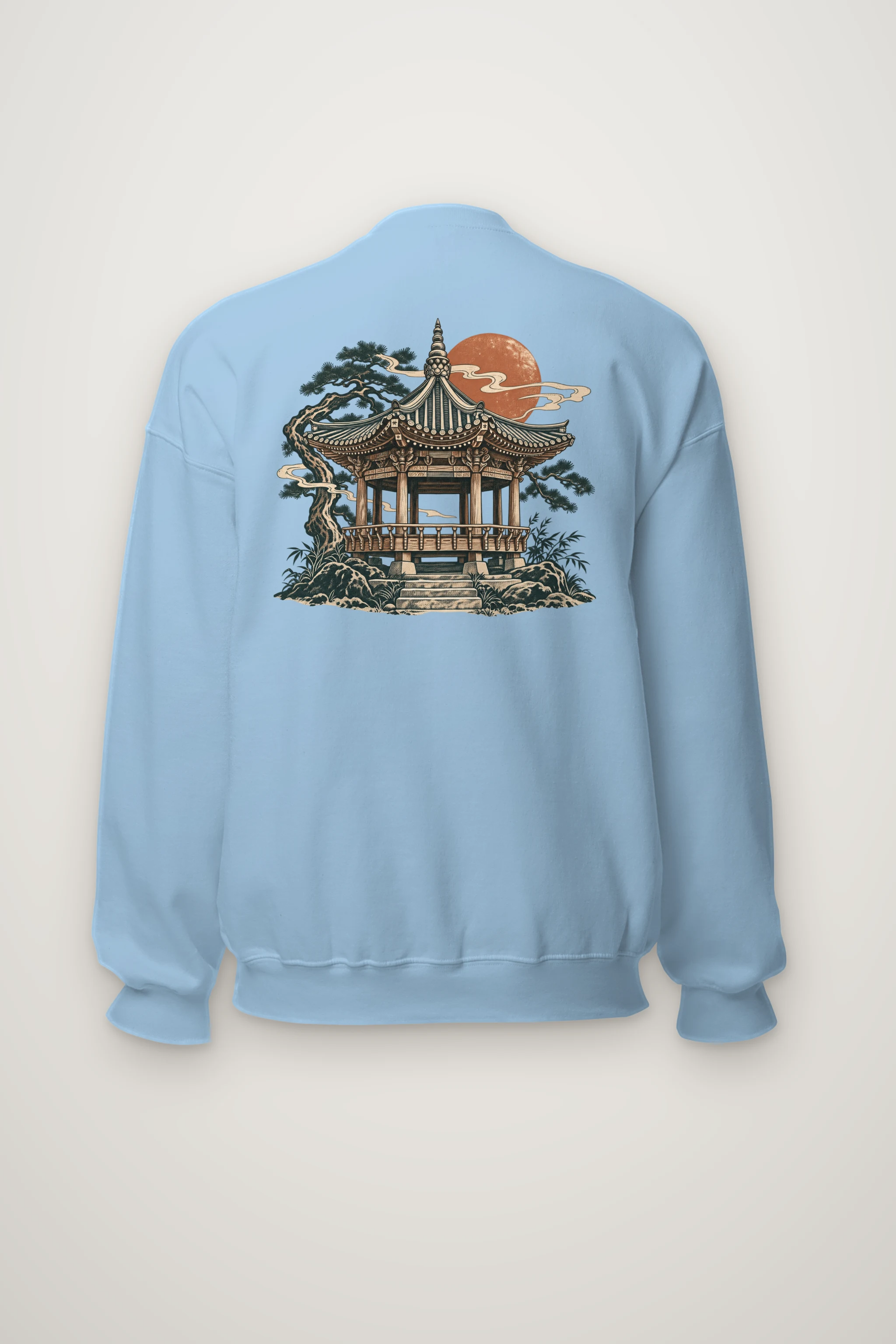 "Moonlit Pagoda" Heavy Blend Unisex Crewneck Sweatshirt